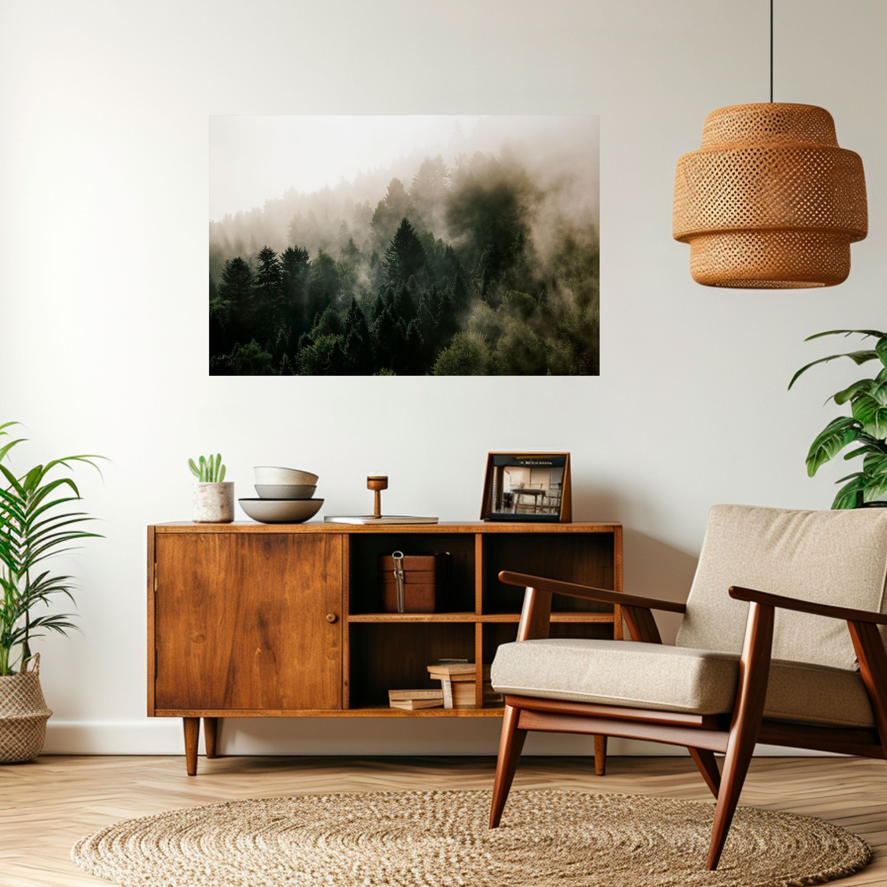 MISTY HIGHLANDS Peel and Stick Horizontal Poster