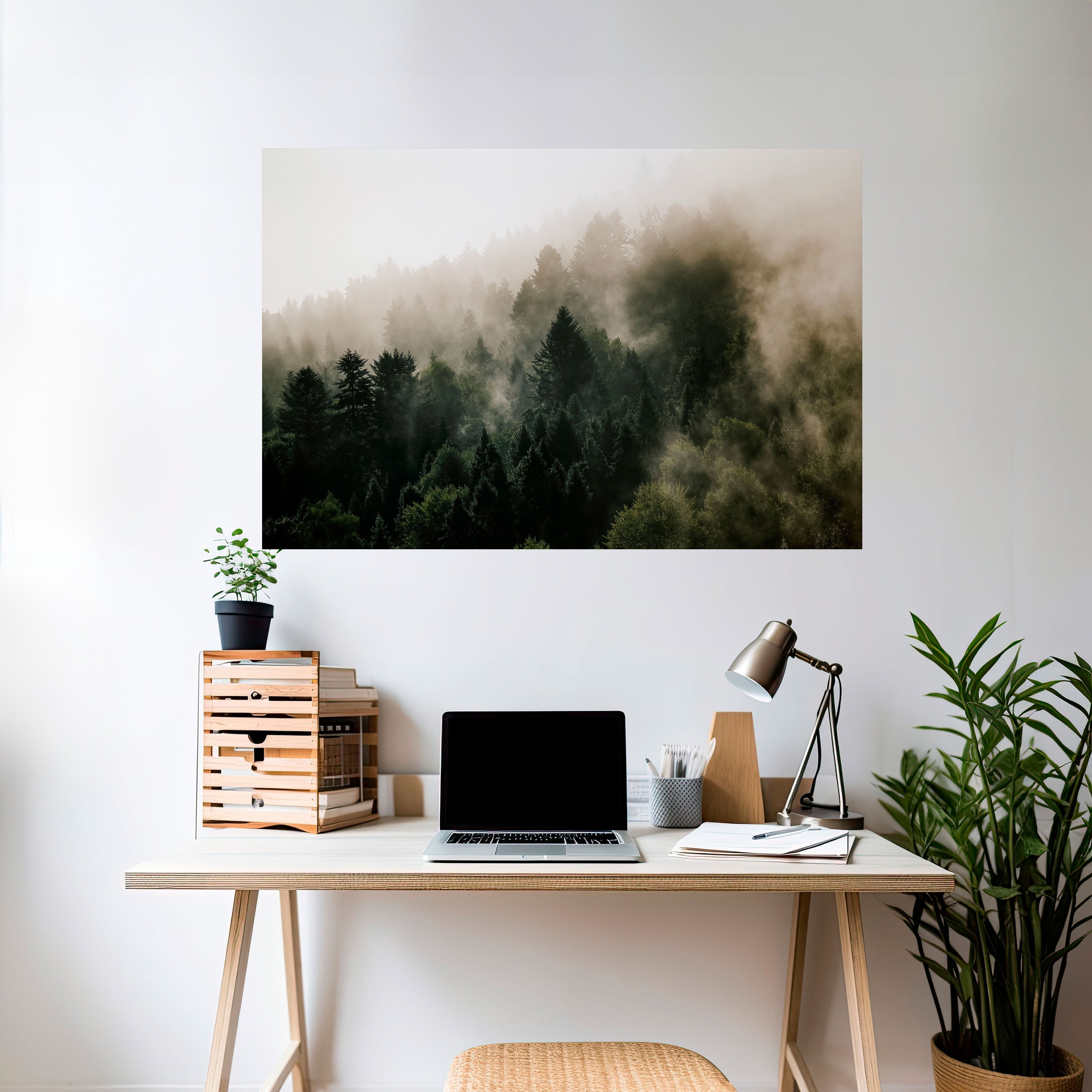 MISTY HIGHLANDS Peel and Stick Horizontal Poster