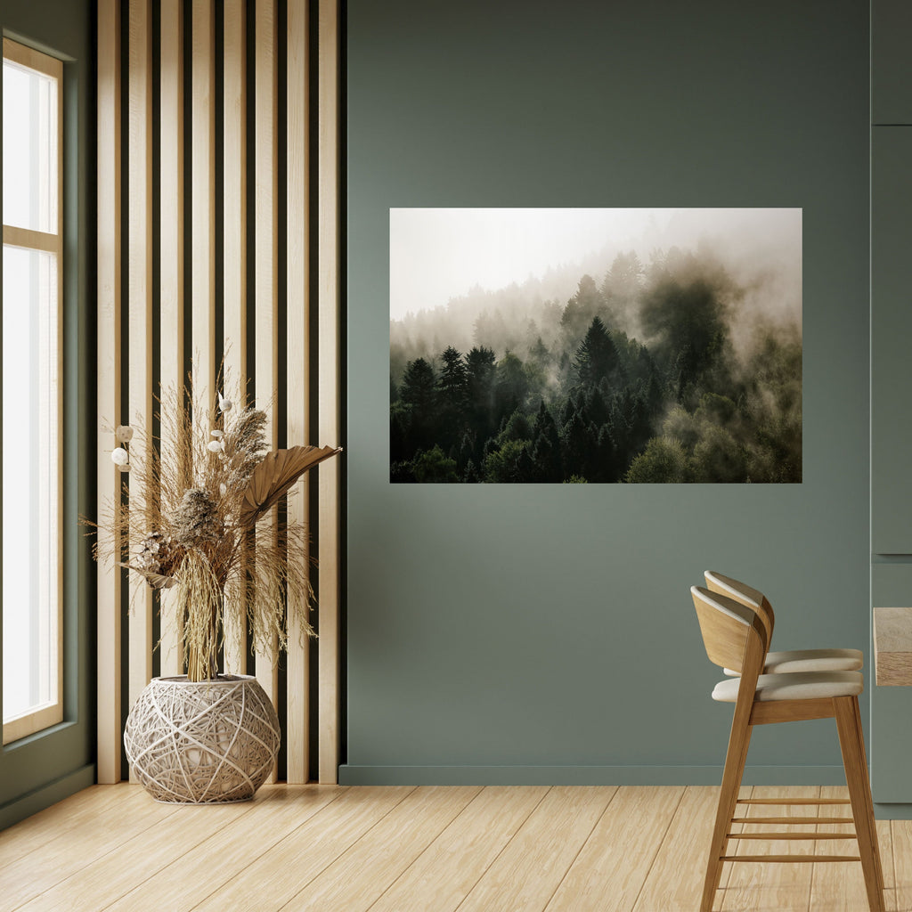 MISTY HIGHLANDS Peel and Stick Horizontal Poster