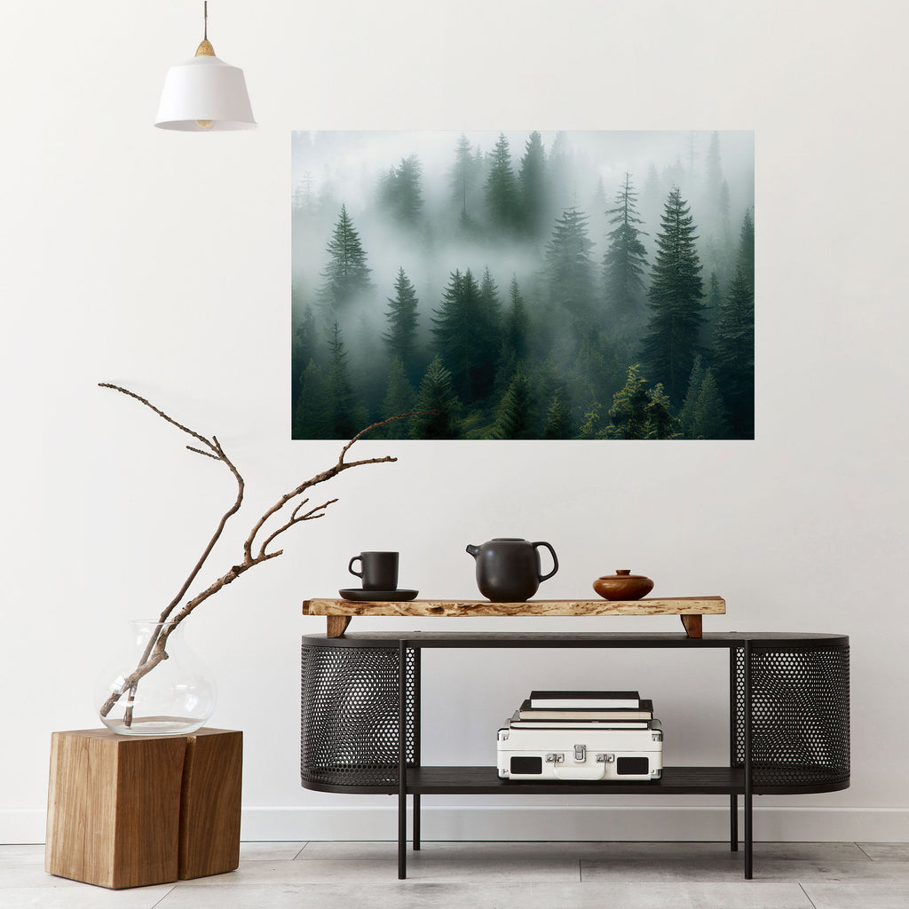 FOGGY CREST Peel and Stick Horizontal Poster