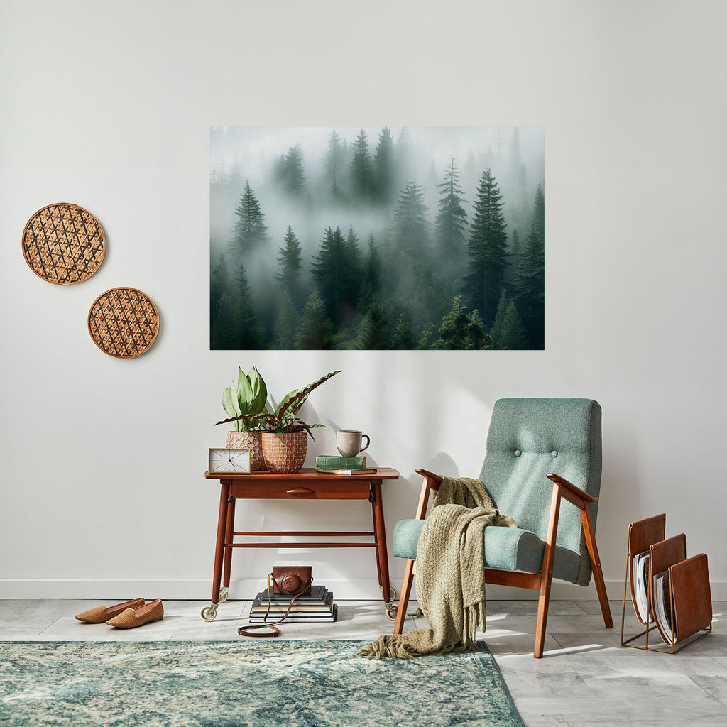 FOGGY CREST Peel and Stick Horizontal Poster