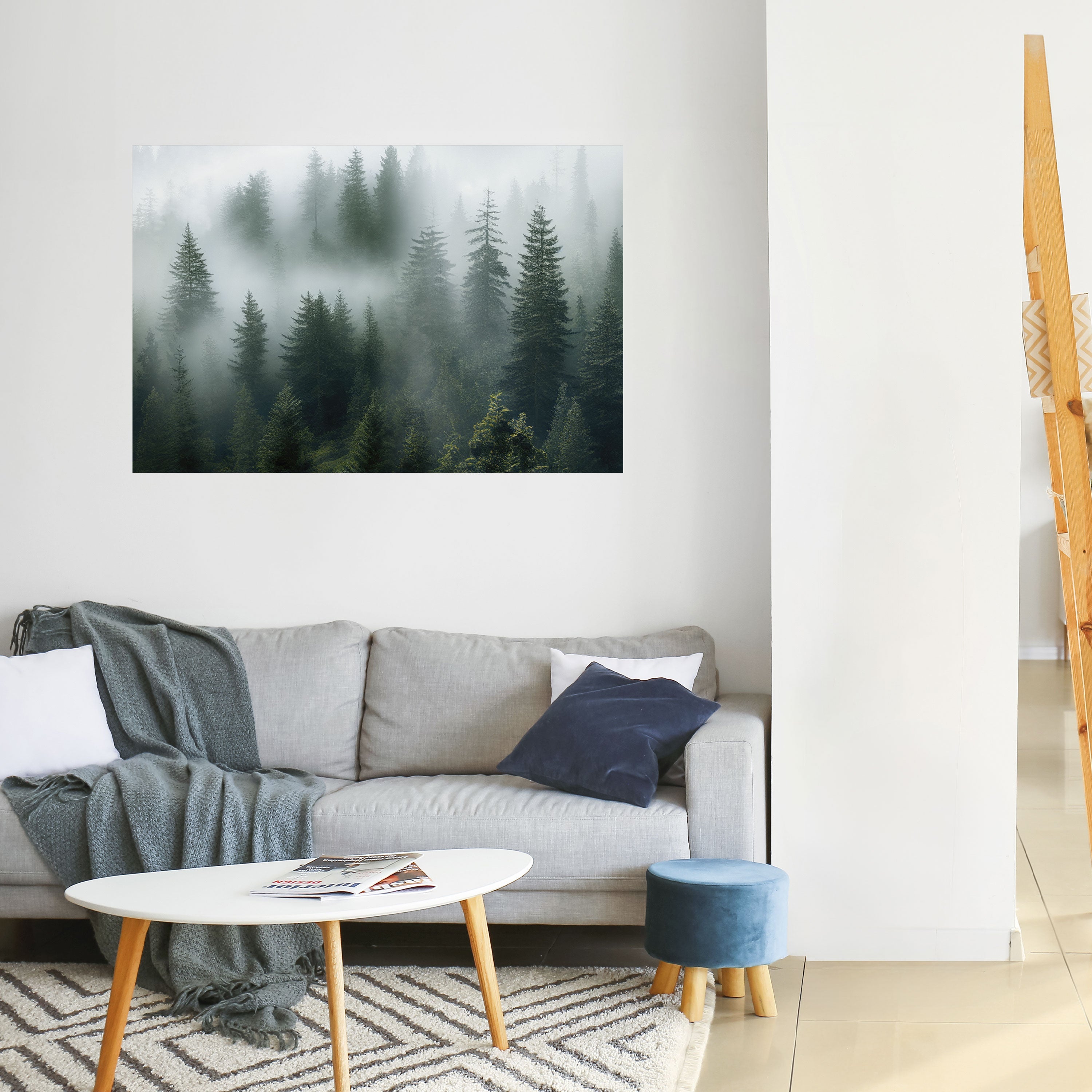 FOGGY CREST Peel and Stick Horizontal Poster