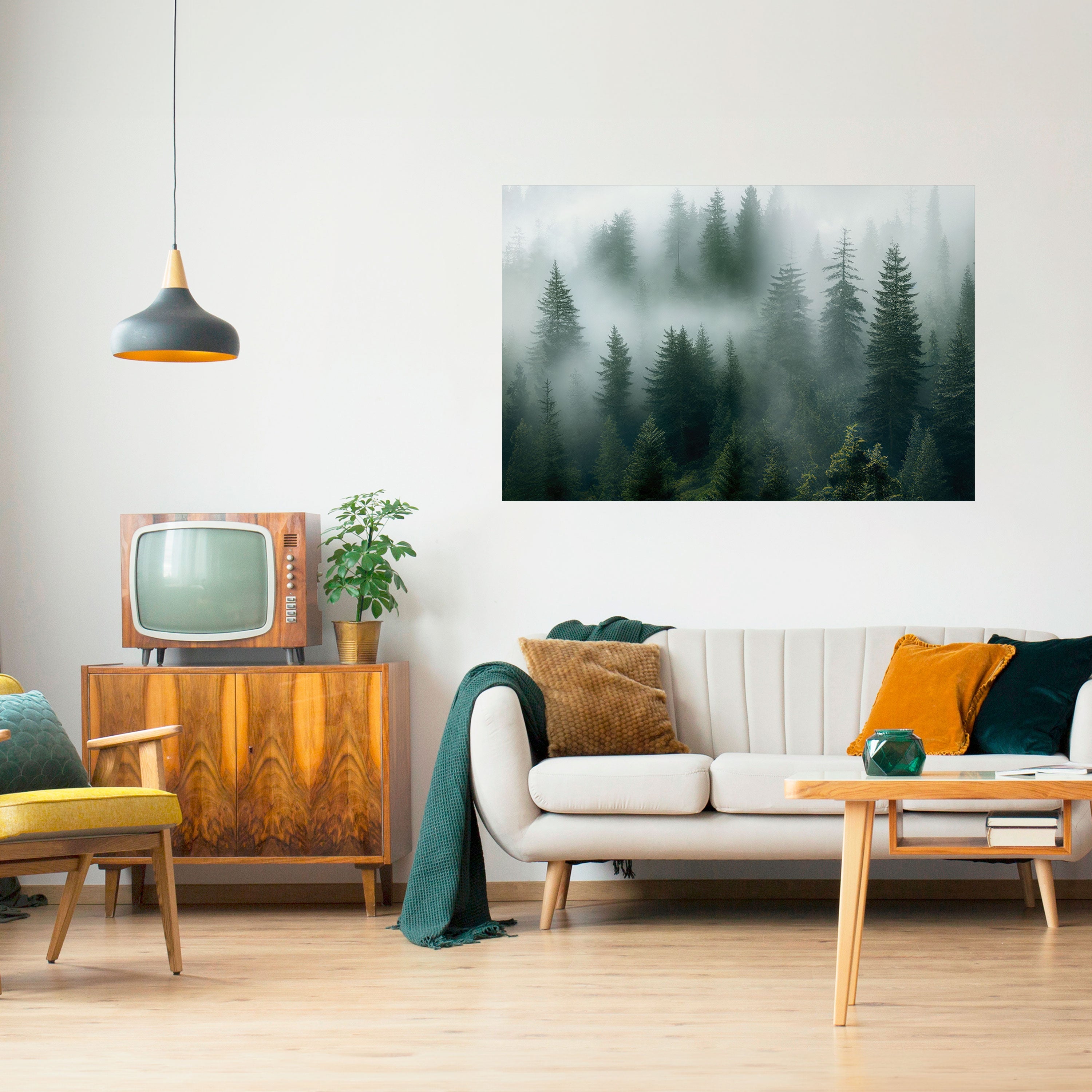 FOGGY CREST Peel and Stick Horizontal Poster