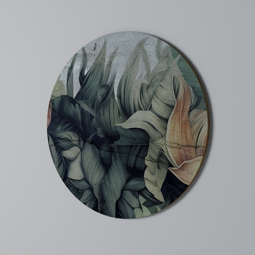 CRASHED LEAVES Quadro Redondo Decorativo