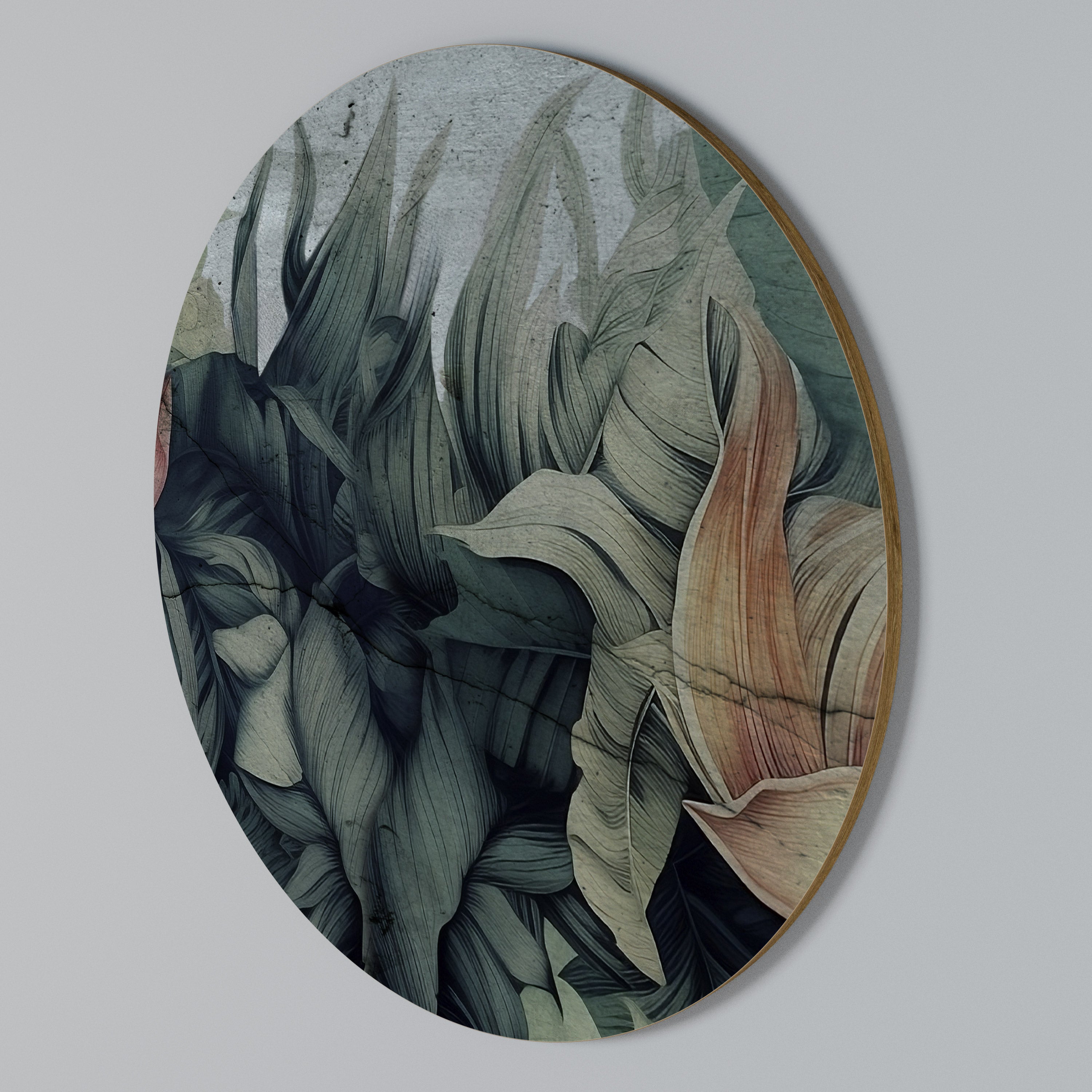 CRASHED LEAVES Arte de Parede Redonda