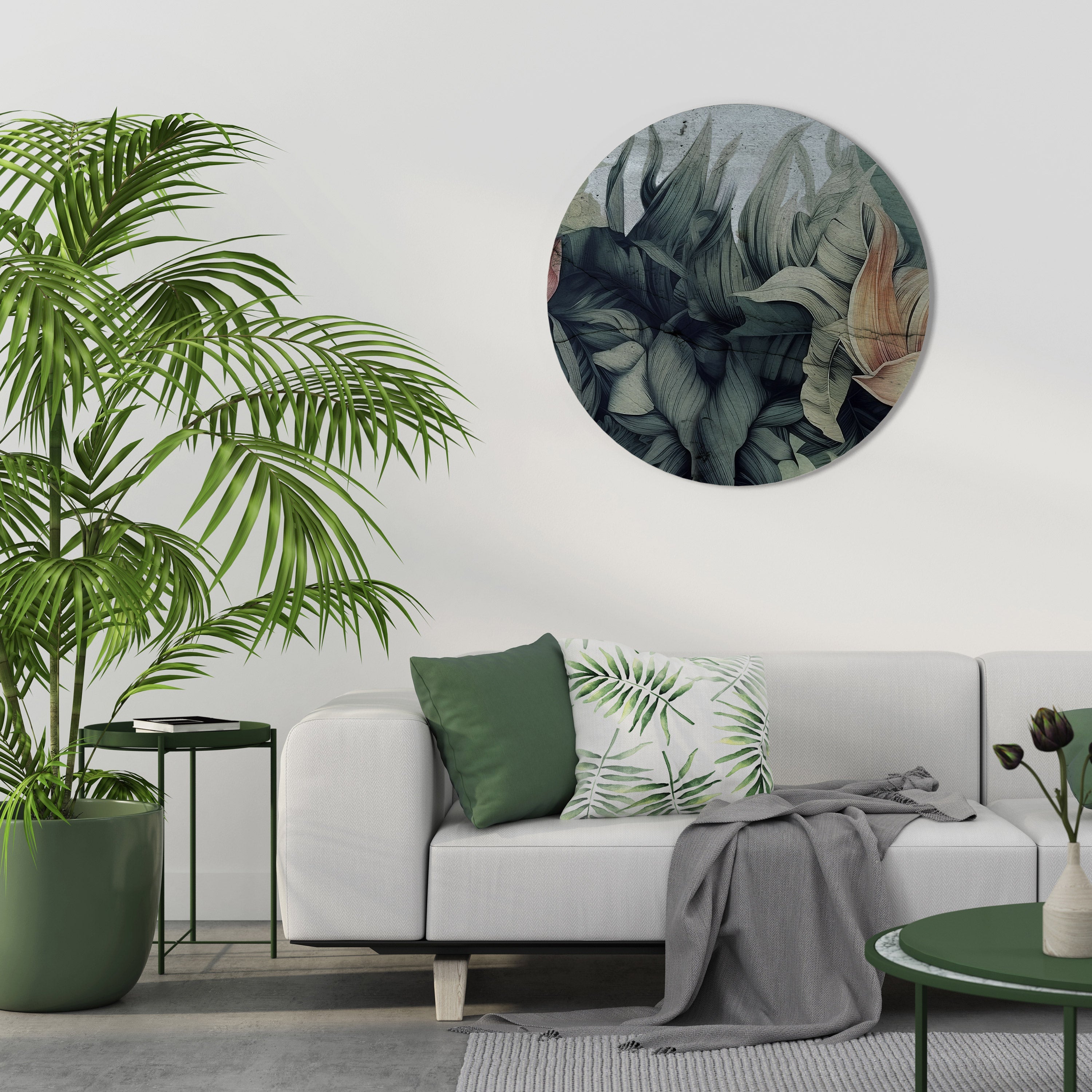 CRASHED LEAVES Quadro Redondo Decorativo