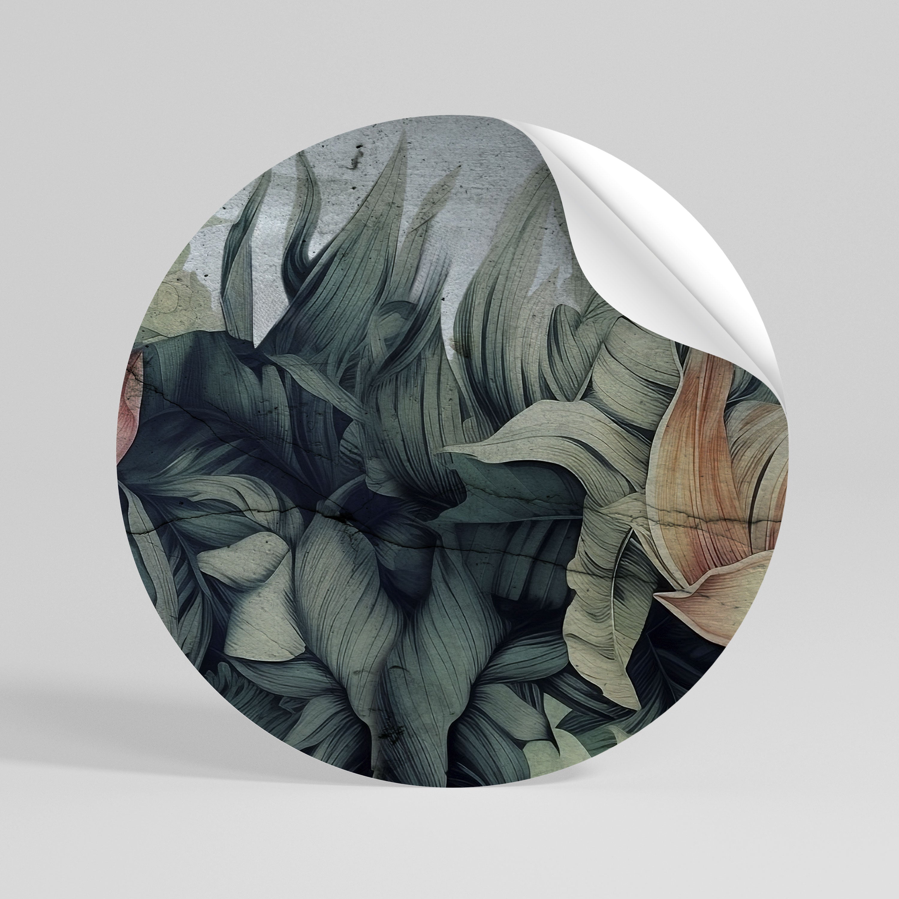 CRASHED LEAVES Autocolante Redondo Removível