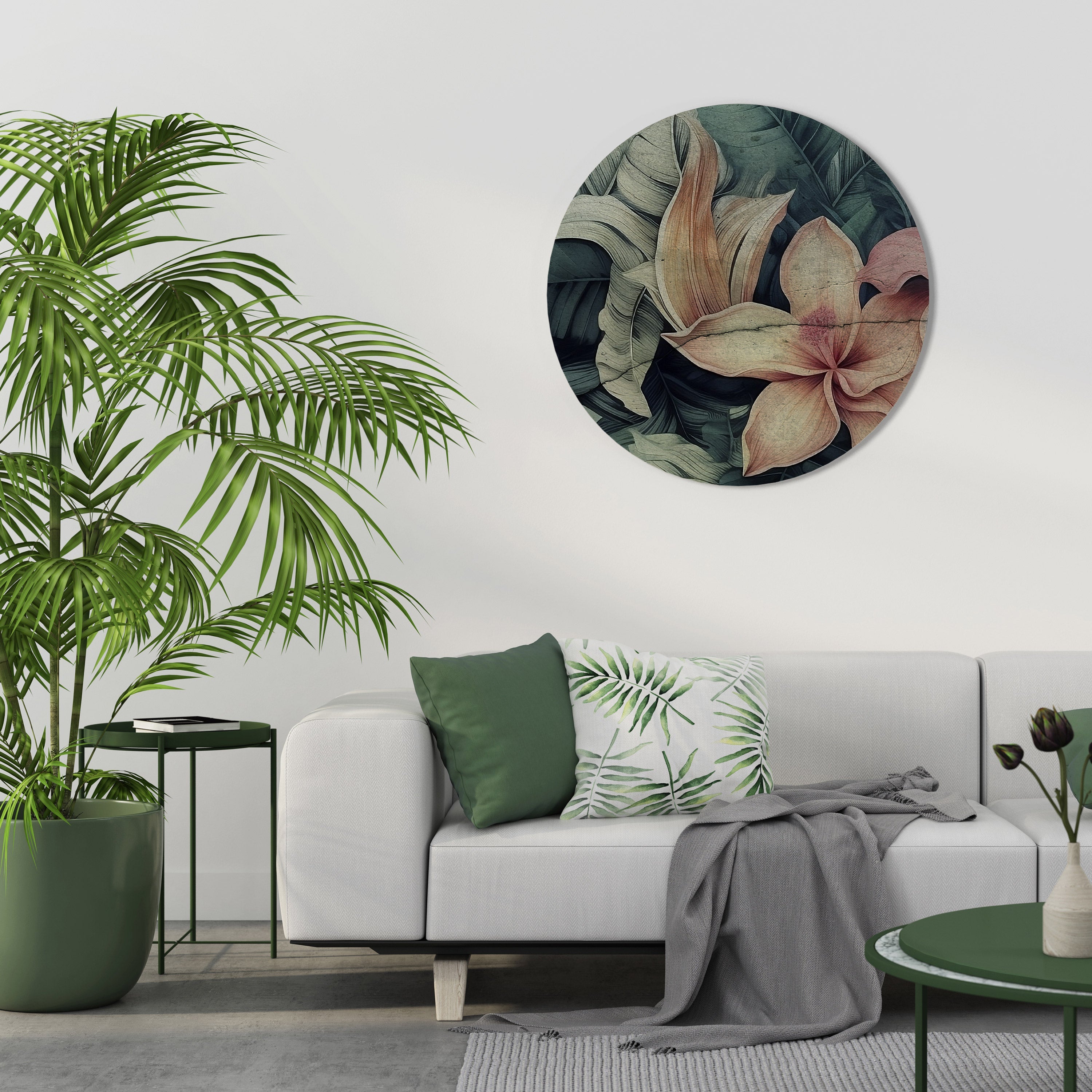 CRASHED LILY Quadro Redondo Decorativo