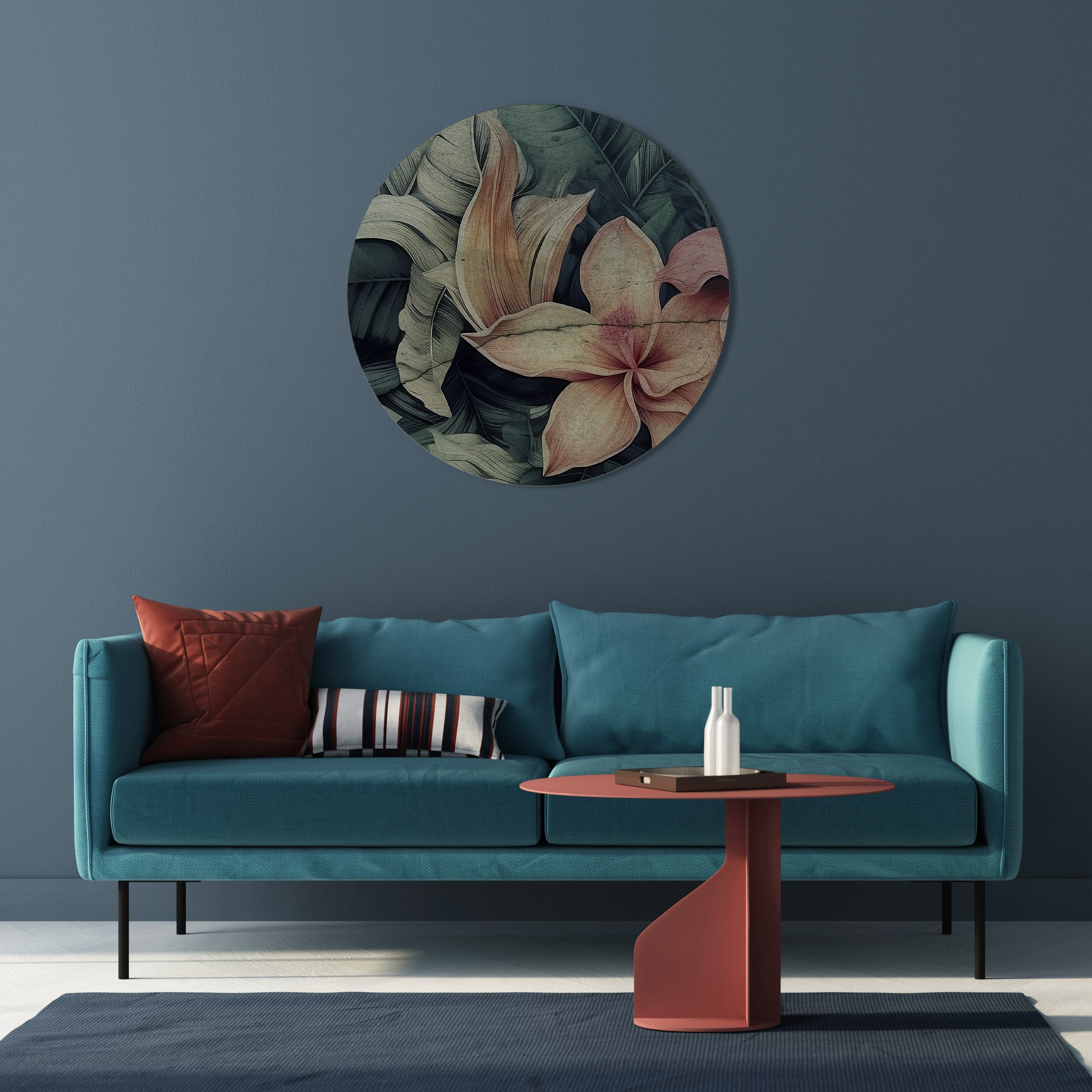 CRASHED LILY Quadro Redondo Decorativo