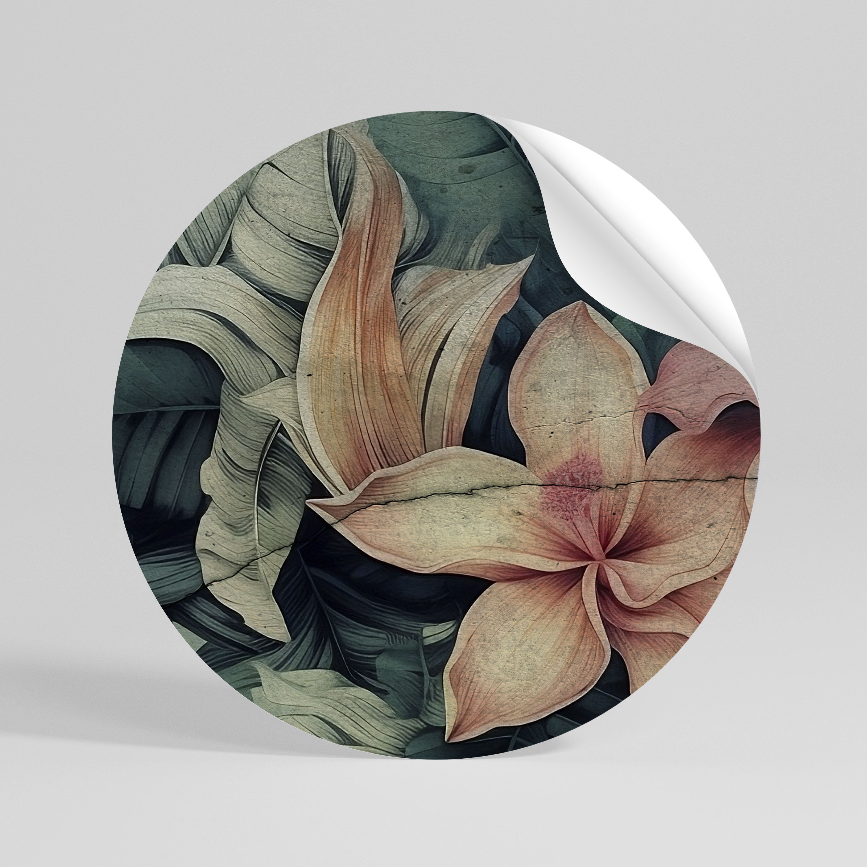 CRASHED LILY Autocolante Redondo Removível