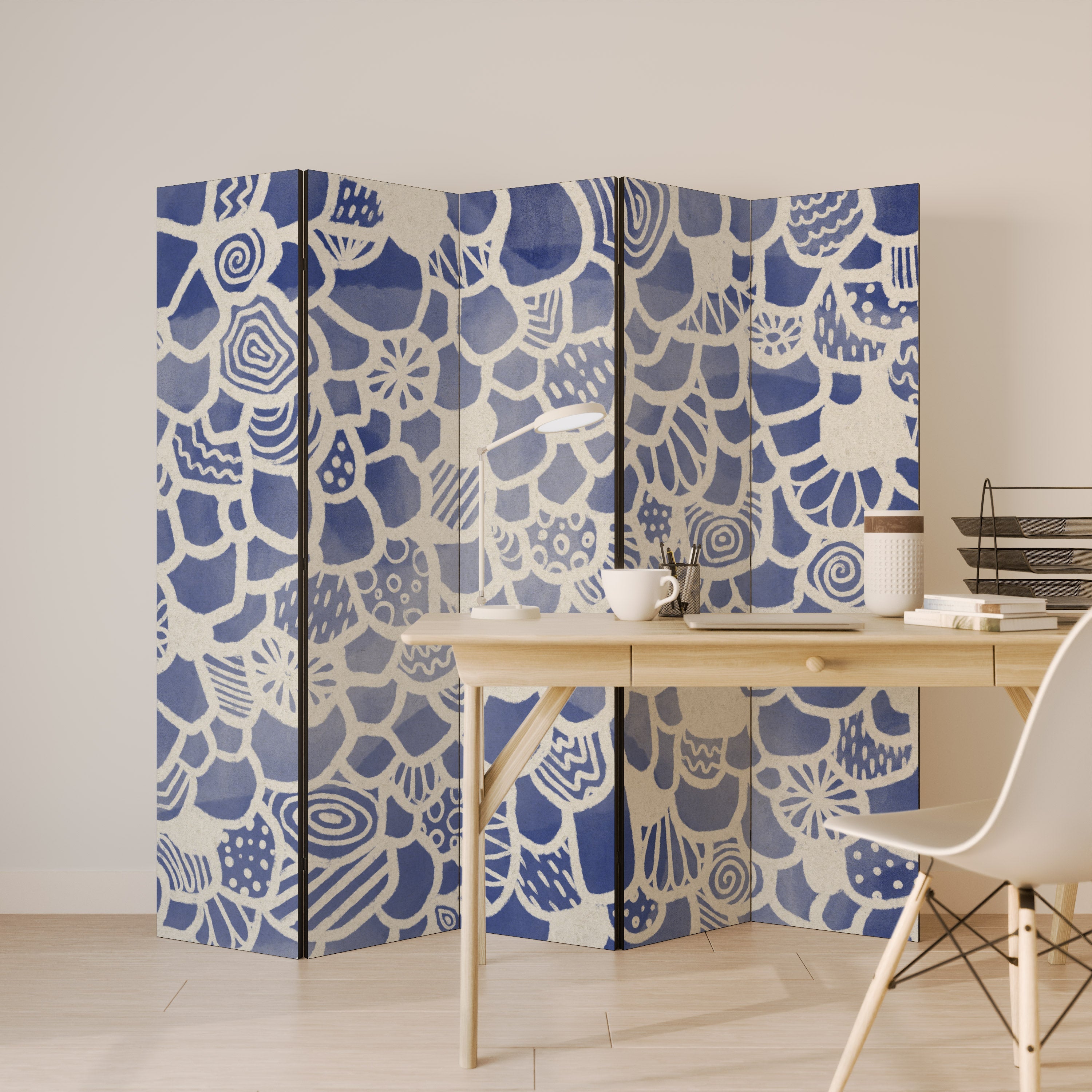 SAPHIRE TESSERA Biombo Decorativo de 5 Painéis