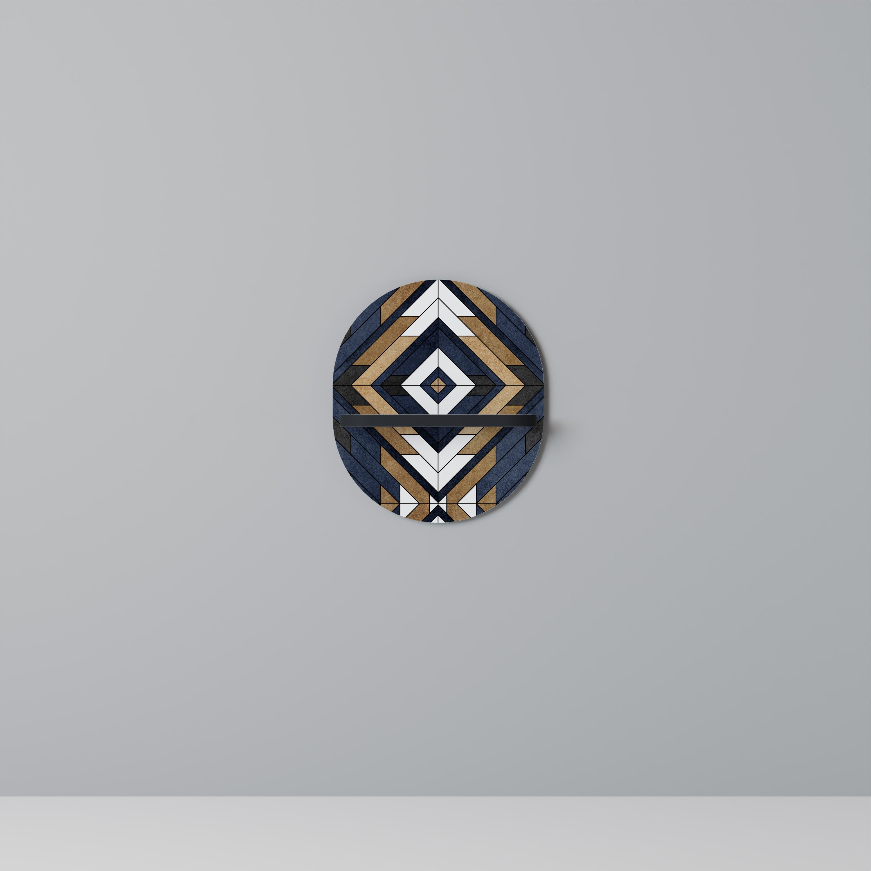 ARTFUL GEOMETRY Prateleira Oval Decorativa em Acabamento Preto