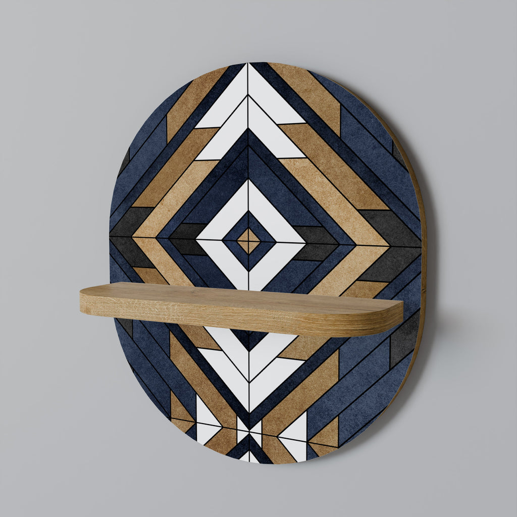 ARTFUL GEOMETRY Prateleira Oval Decorativa em Efeito Carvalho