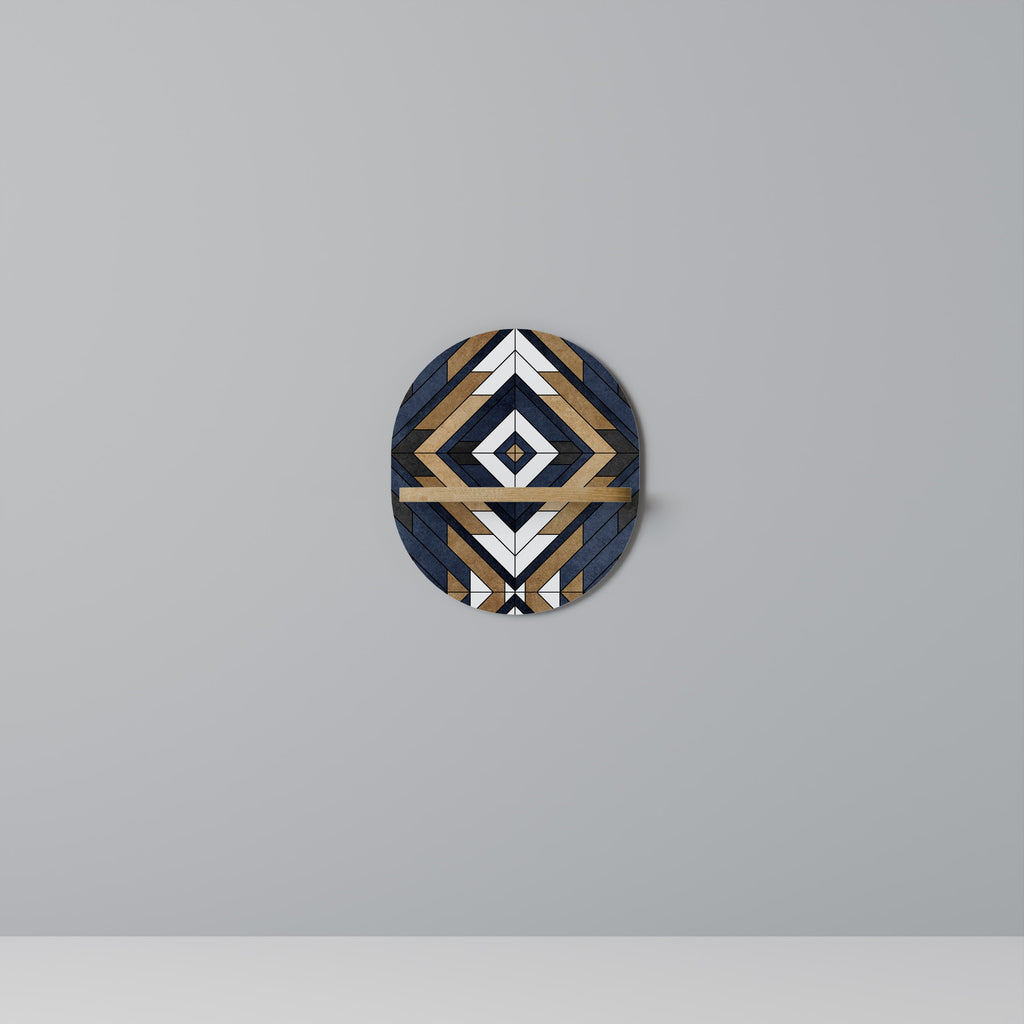 ARTFUL GEOMETRY Prateleira Oval Decorativa em Efeito Carvalho