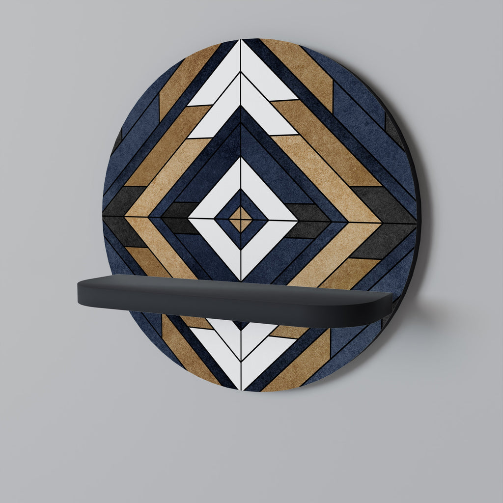 ARTFUL GEOMETRY Prateleira Redonda Decorativa em Acabamento Preto