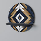 ARTFUL GEOMETRY Prateleira Redonda Decorativa em Acabamento Preto