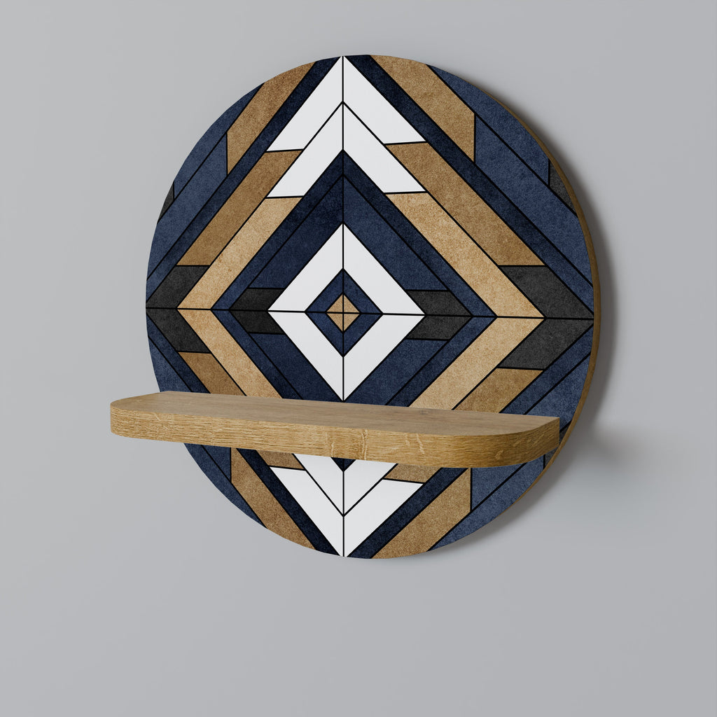 ARTFUL GEOMETRY Prateleira Redonda Decorativa em Efeito Carvalho