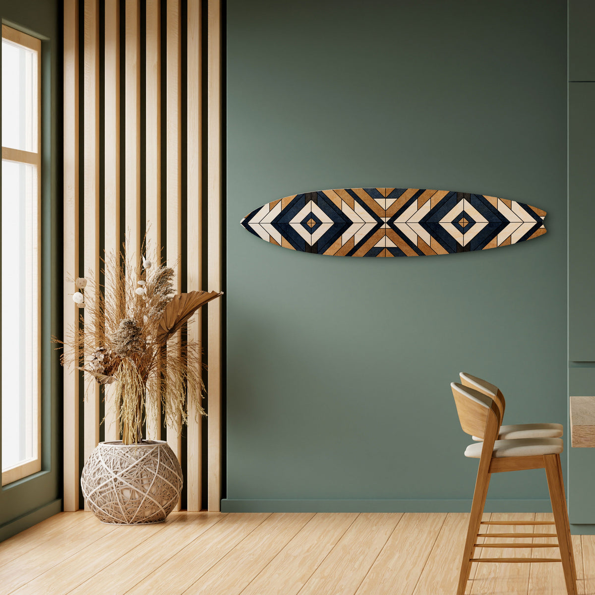 ARTFUL GEOMETRY Painel Decorativo Prancha de Surf