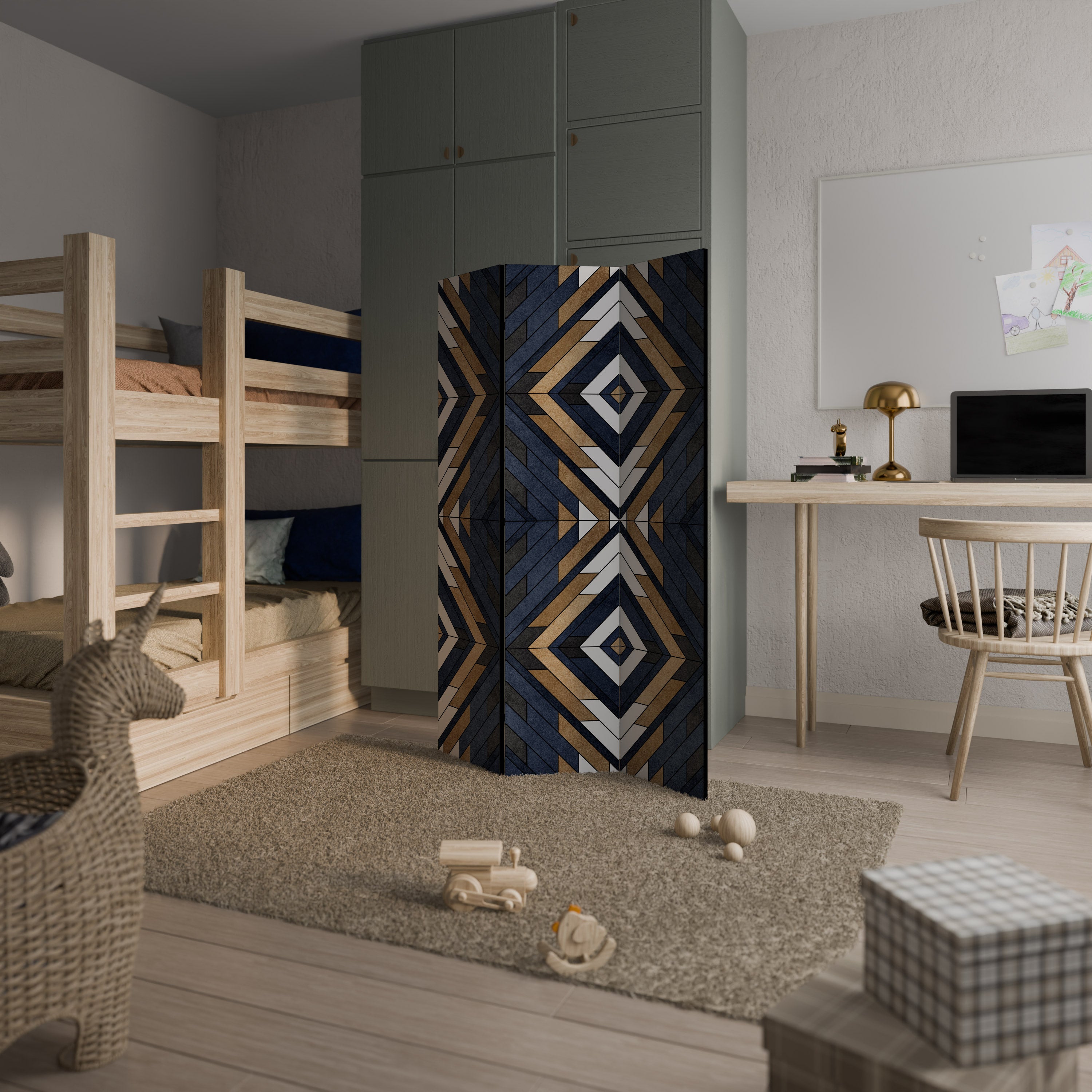 ARTFUL GEOMETRY 3-Panel Room Divider