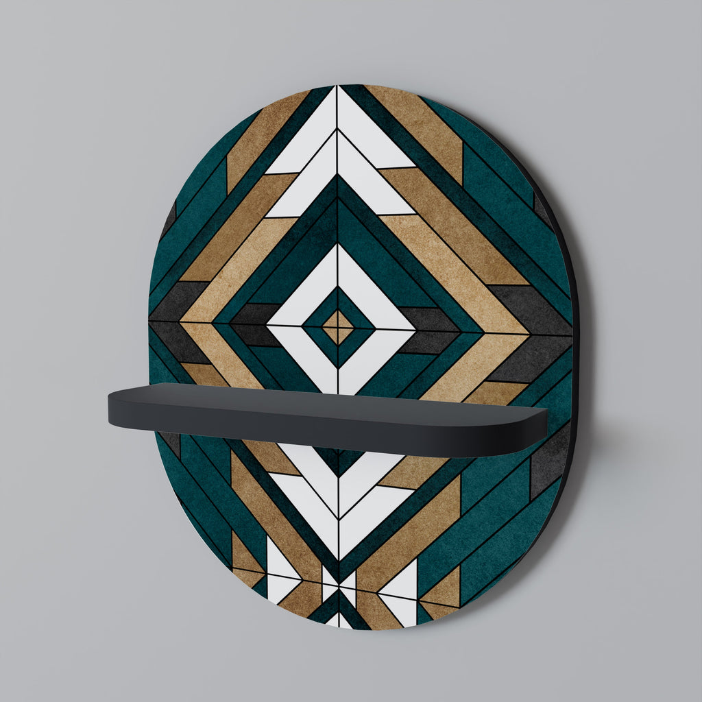 ARTISTIC GEOMETRY Prateleira Oval Decorativa em Acabamento Preto