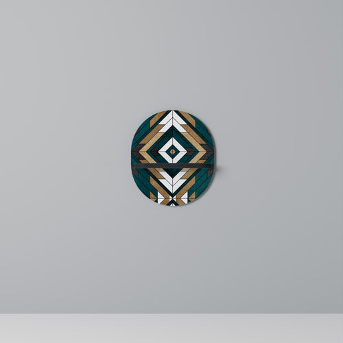 ARTISTIC GEOMETRY Oval Art Shelf In Black Finish