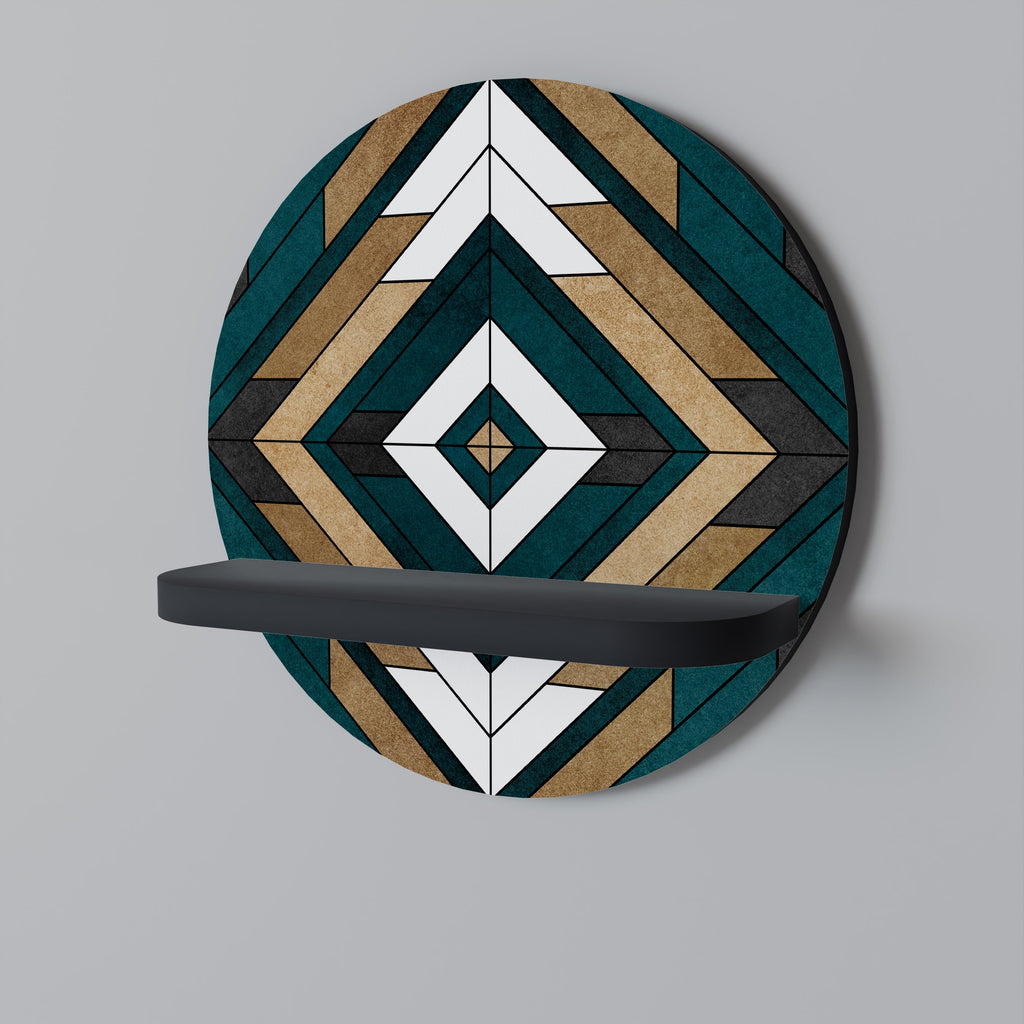 ARTISTIC GEOMETRY Prateleira Redonda Decorativa em Acabamento Preto