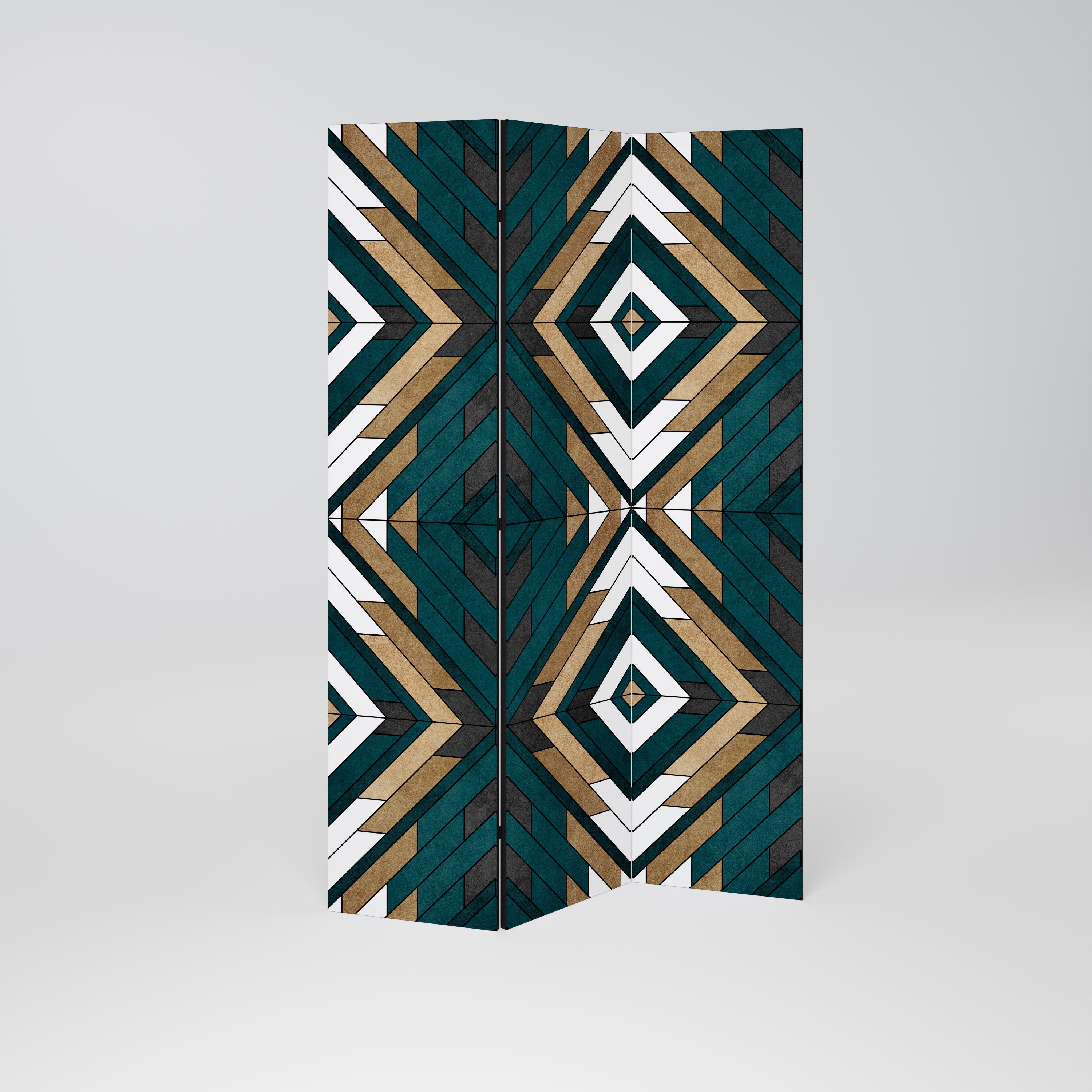 ARTISTIC GEOMETRY Biombo Decorativo de 3 Painéis