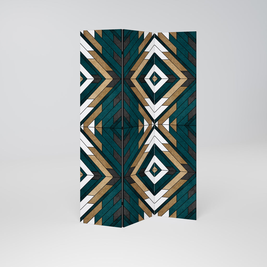 ARTISTIC GEOMETRY Biombo Decorativo de 3 Painéis