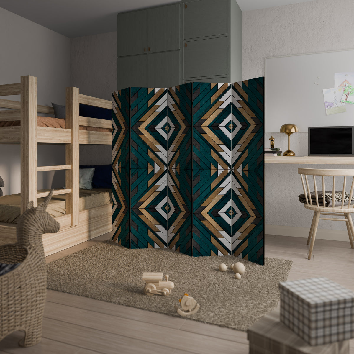 ARTISTIC GEOMETRY 5-Panel Room Divider