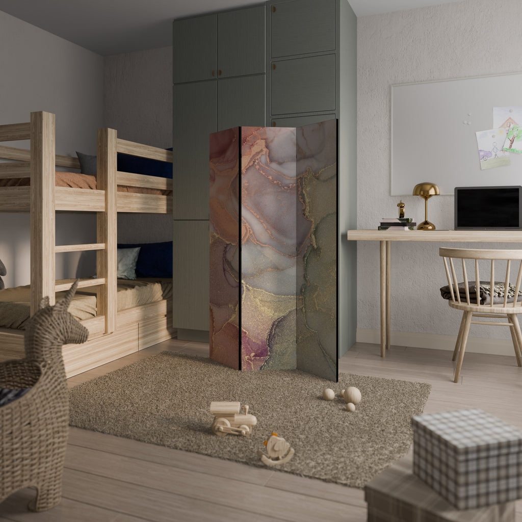 GOLDEN DREAMSCAPE RHYTHM Biombo Decorativo de 3 Painéis