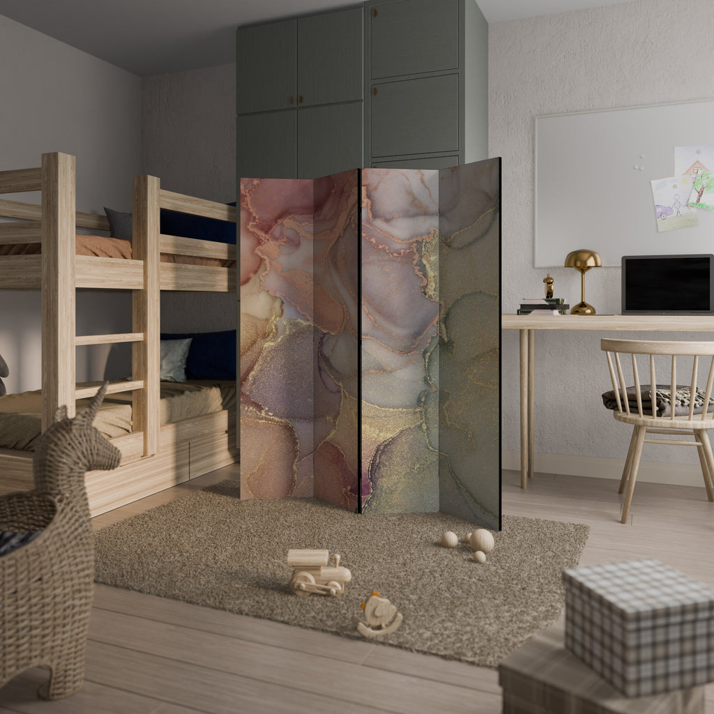 GOLDEN DREAMSCAPE RHYTHM Biombo Decorativo de 4 Painéis