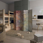 GOLDEN DREAMSCAPE RHYTHM Biombo Decorativo de 5 Painéis