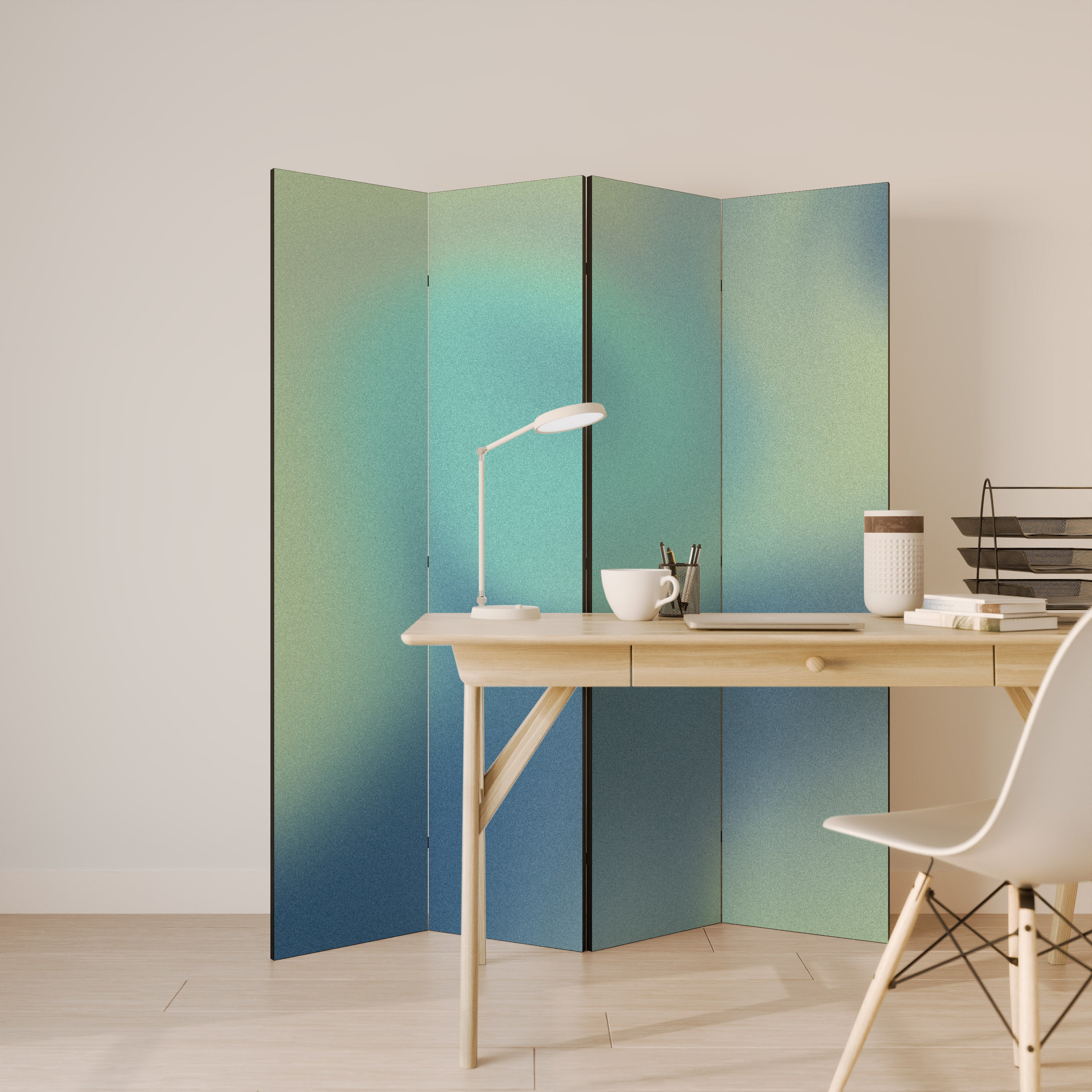 ETHEREAL SHADES UNVEILED Biombo Decorativo de 4 Painéis