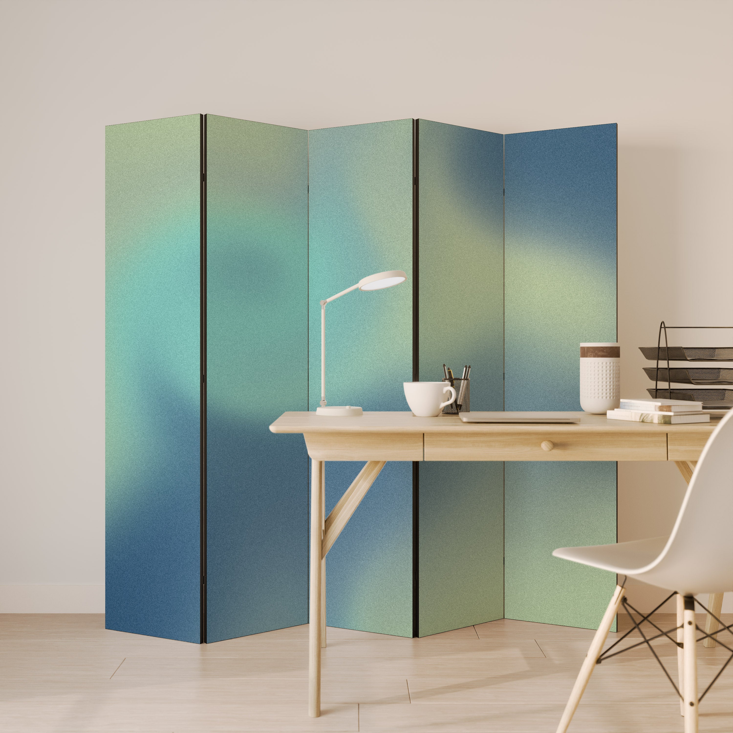ETHEREAL SHADES UNVEILED Biombo Decorativo de 5 Painéis