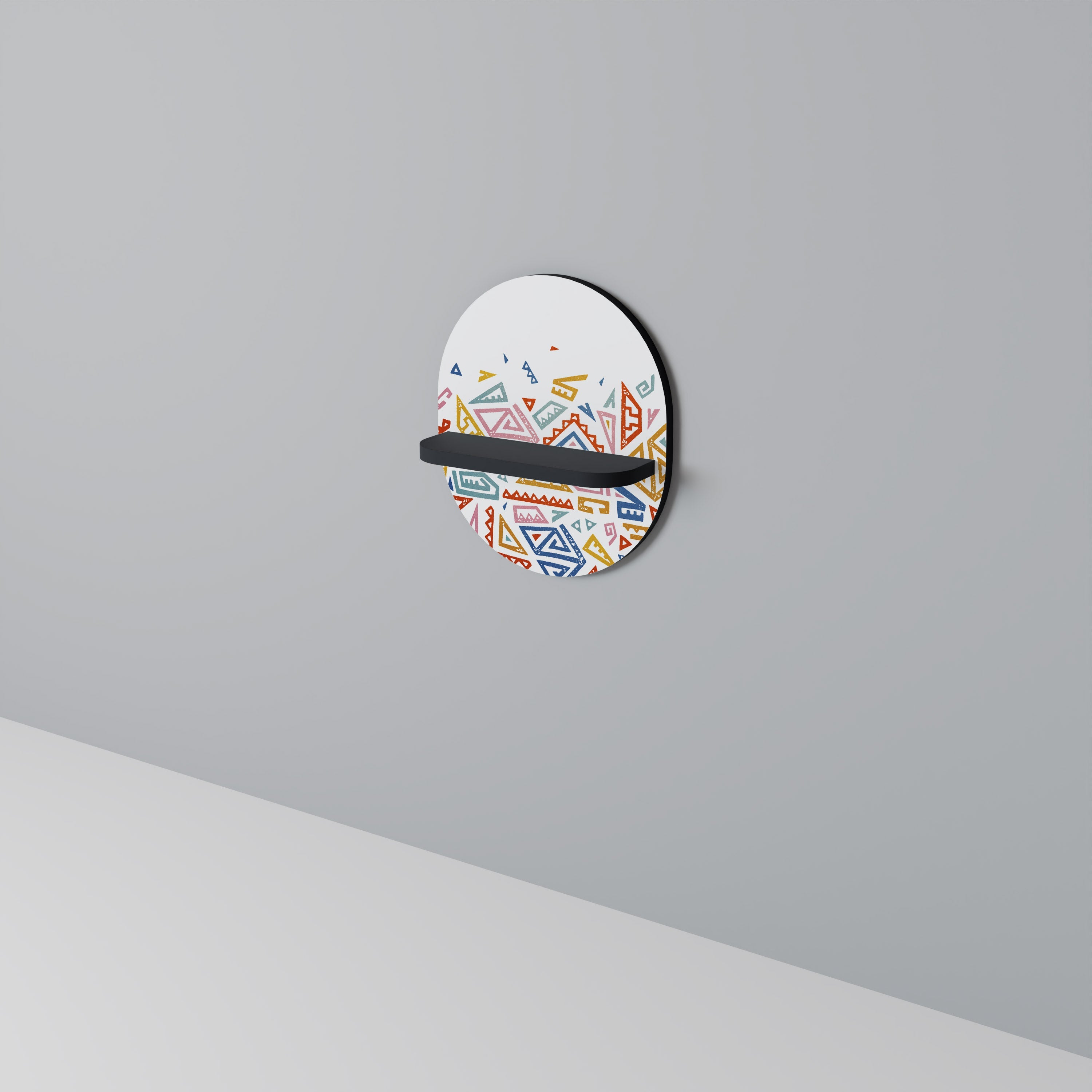 ANGULAR FEELING Prateleira Oval Decorativa em Acabamento Preto