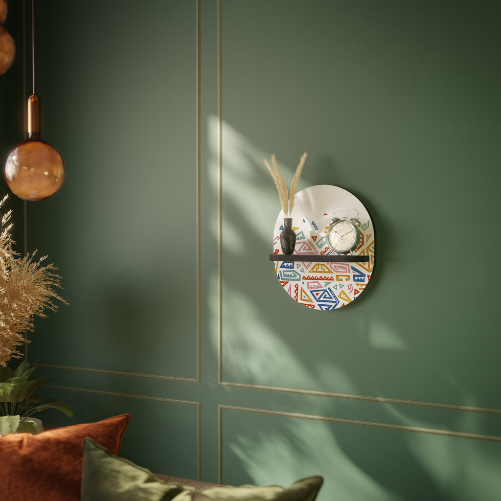 ANGULAR FEELING Prateleira Oval Decorativa em Acabamento Preto