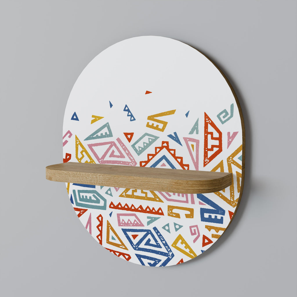 ANGULAR FEELING Prateleira Oval Decorativa em Efeito Carvalho