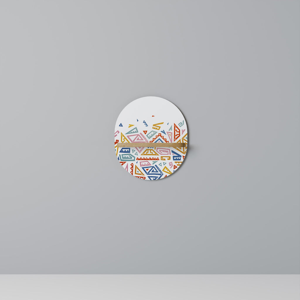 ANGULAR FEELING Prateleira Oval Decorativa em Efeito Carvalho