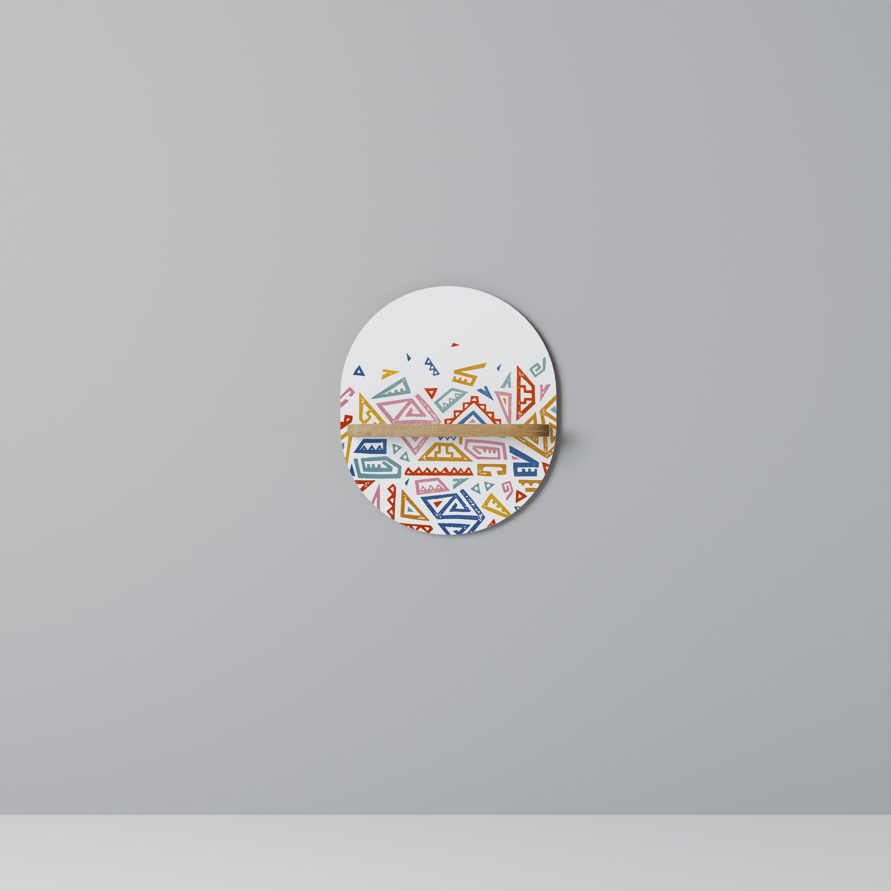 ANGULAR FEELING Prateleira Oval Decorativa em Efeito Carvalho