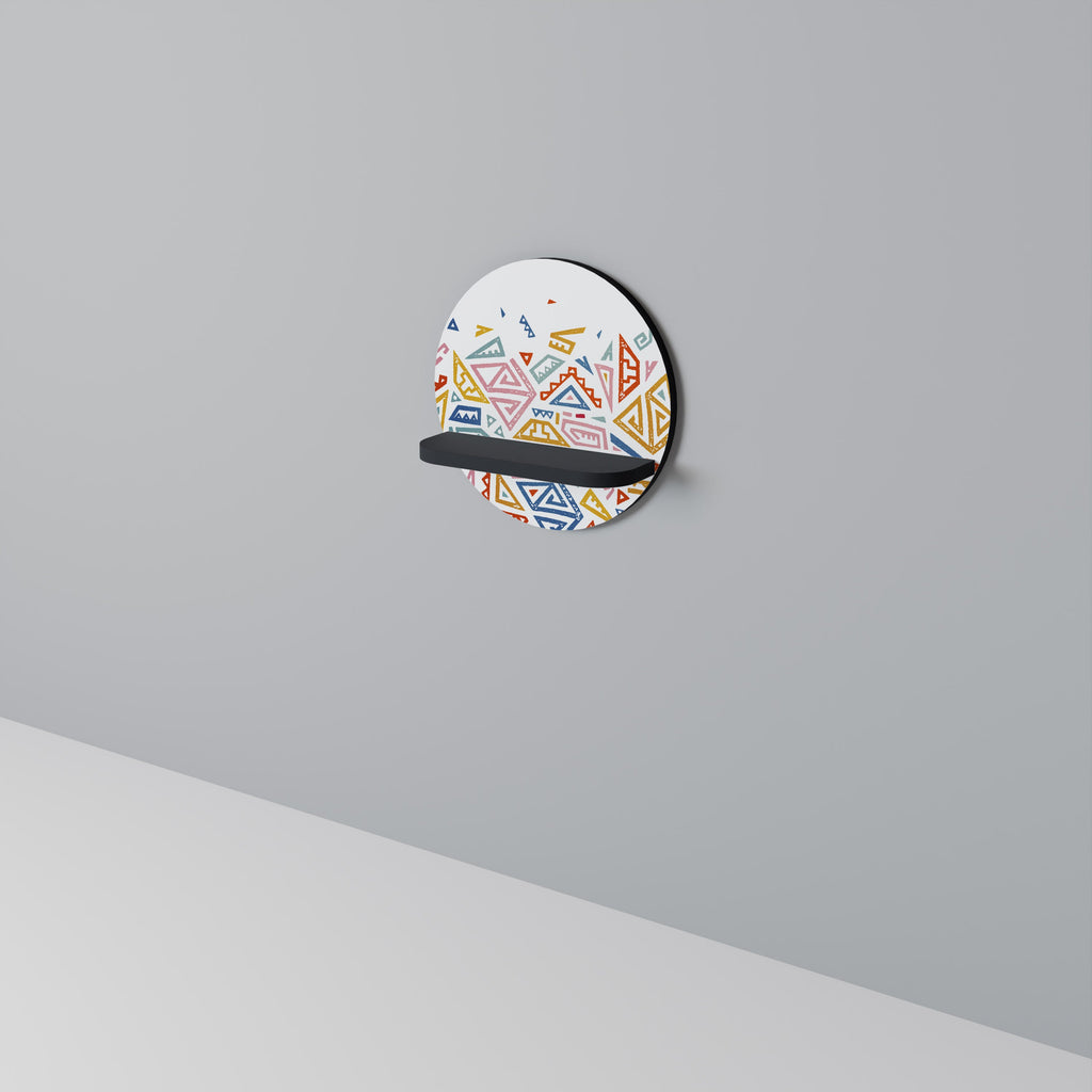 ANGULAR FEELING Prateleira Redonda Decorativa em Acabamento Preto