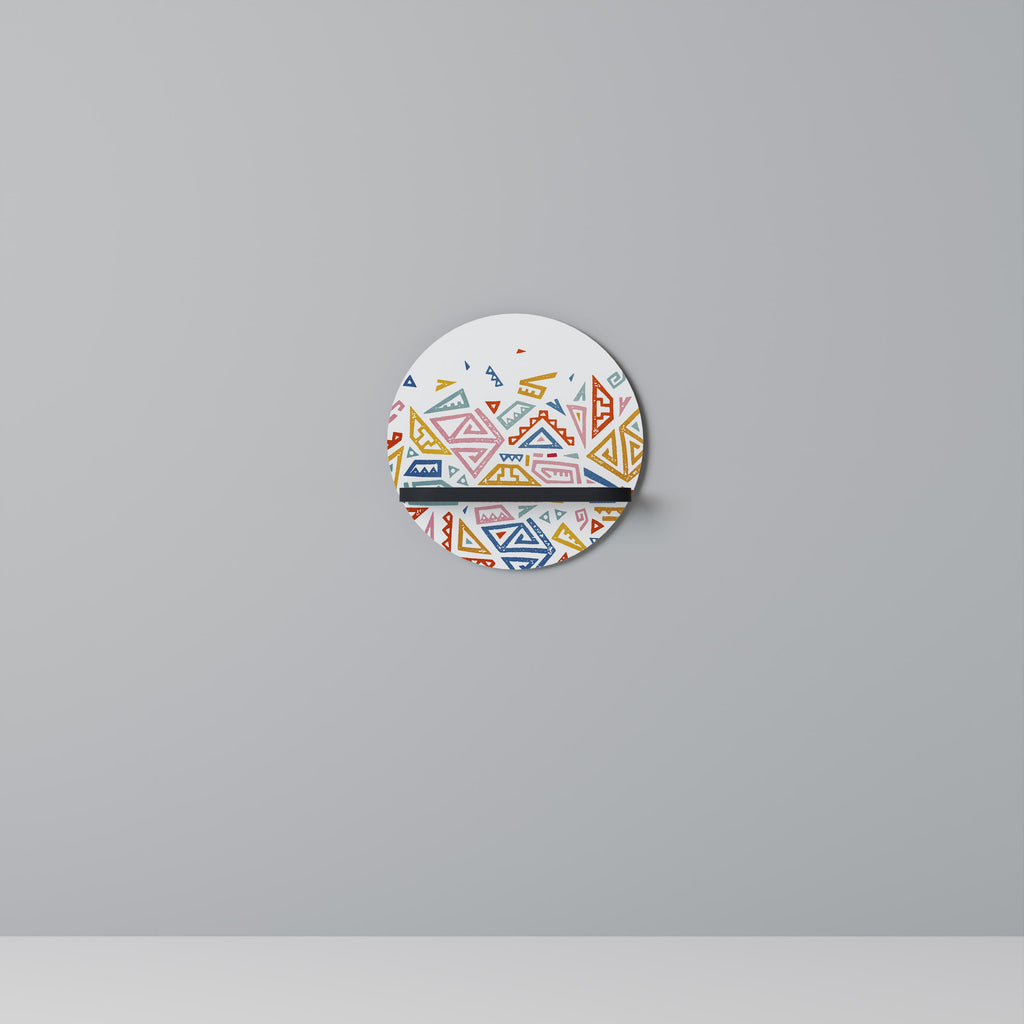 ANGULAR FEELING Prateleira Redonda Decorativa em Acabamento Preto