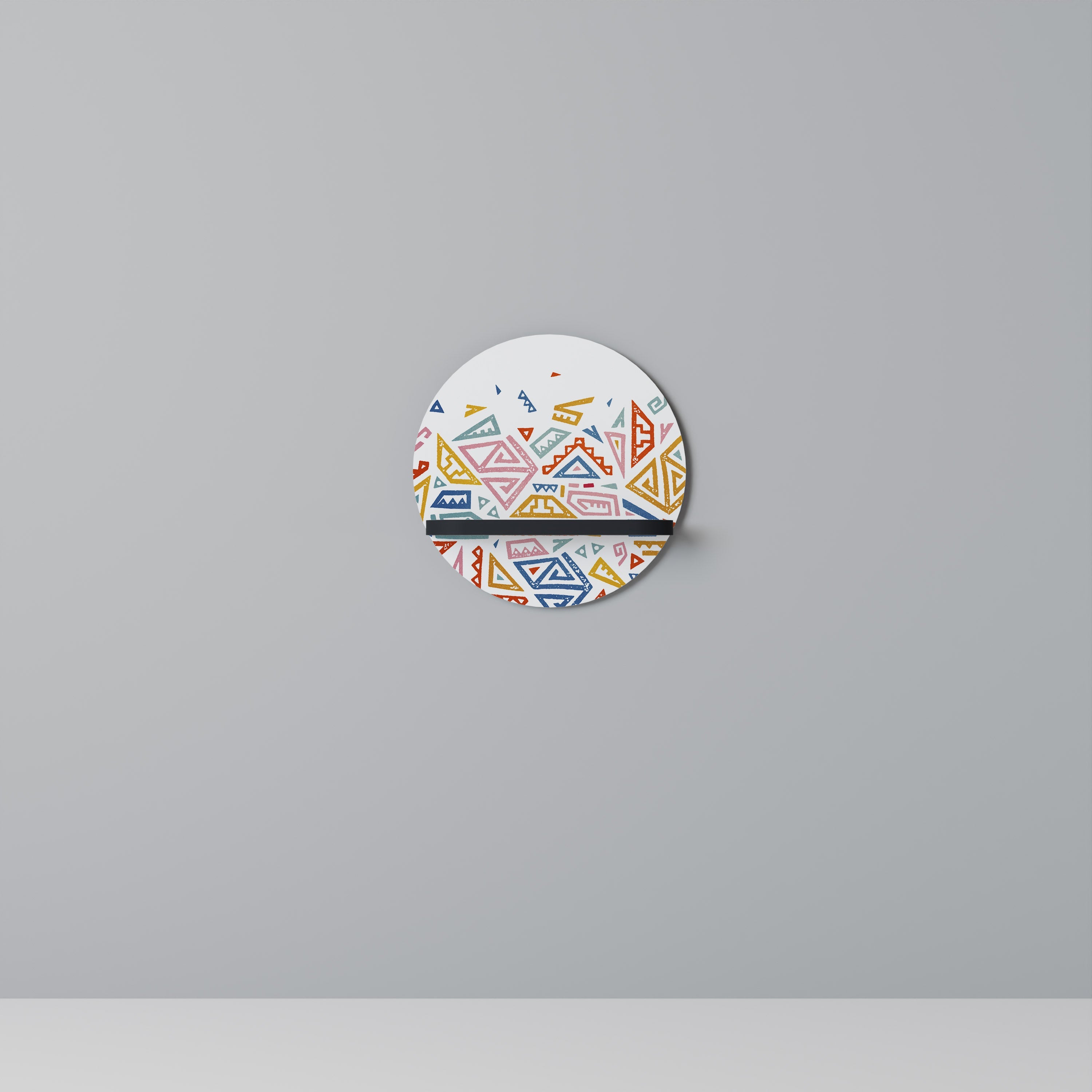 ANGULAR FEELING Prateleira Redonda Decorativa em Acabamento Preto