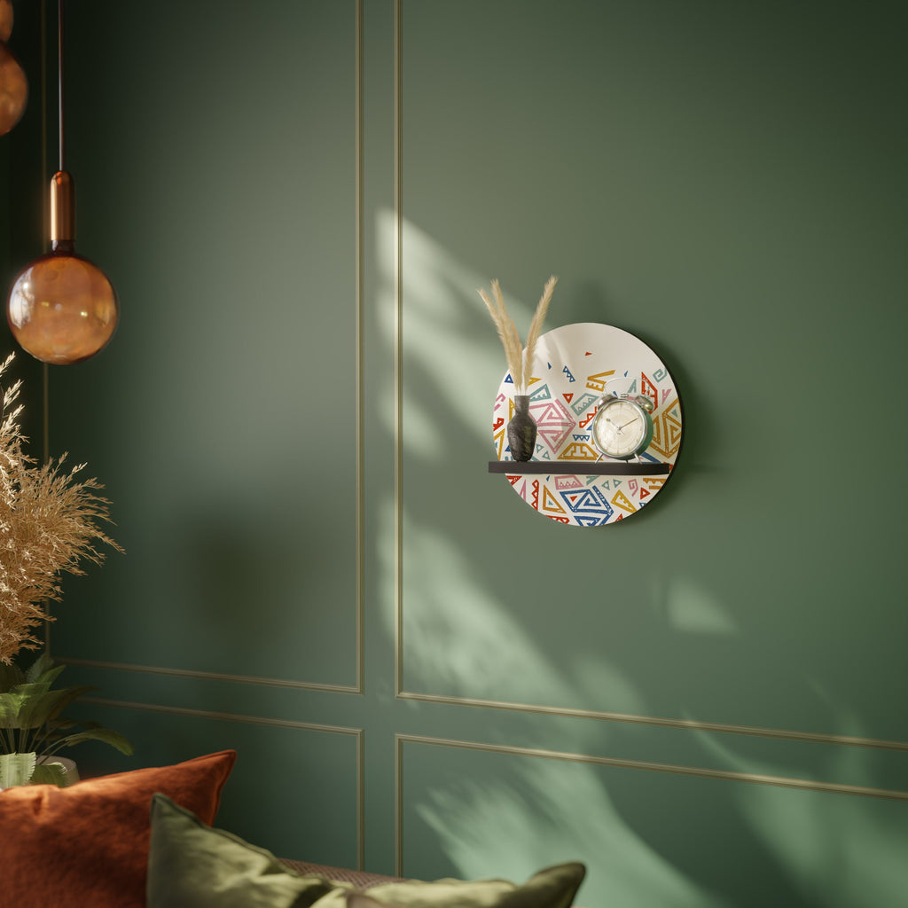 ANGULAR FEELING Prateleira Redonda Decorativa em Acabamento Preto