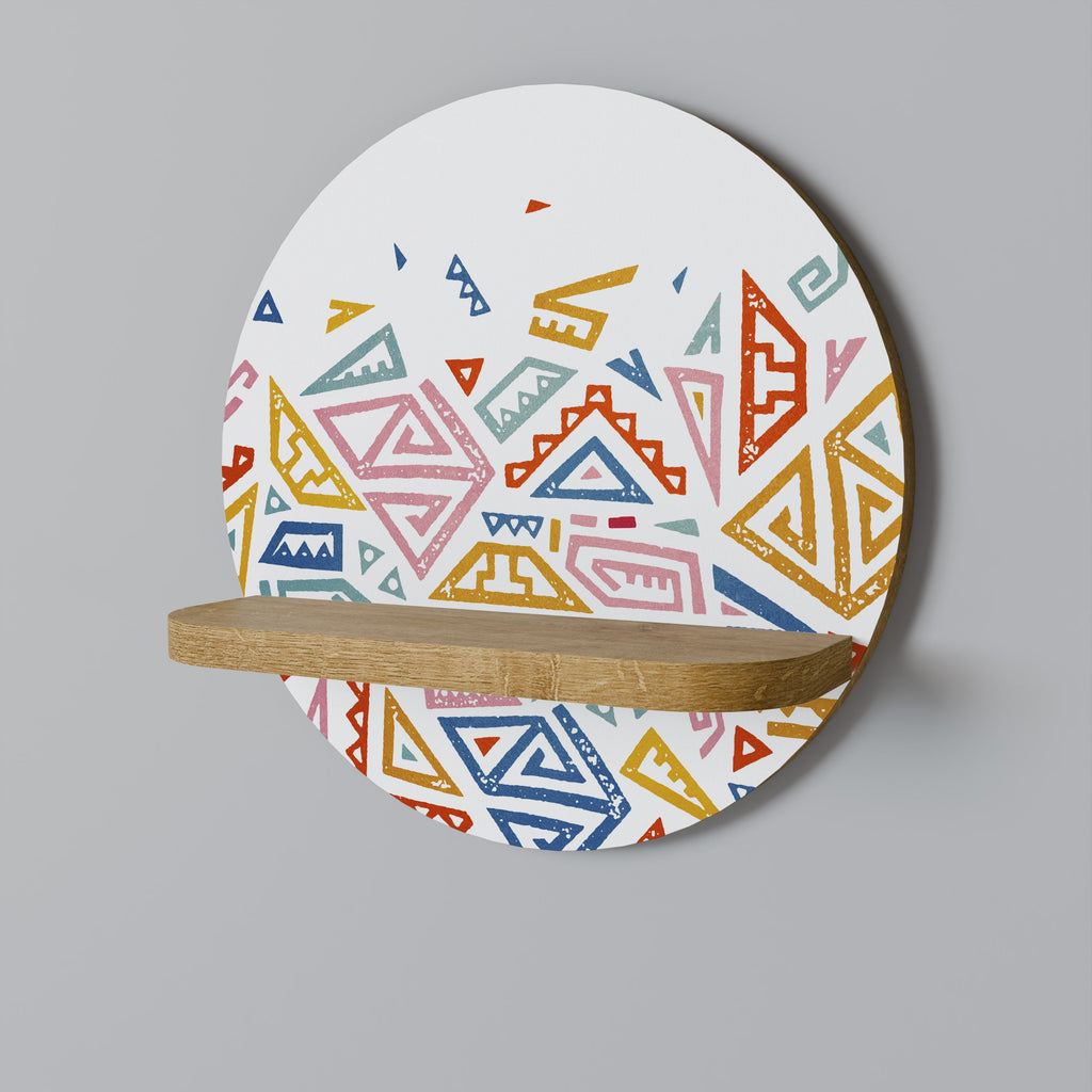 ANGULAR FEELING Prateleira Redonda Decorativa em Efeito Carvalho