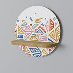 ANGULAR FEELING Prateleira Redonda Decorativa em Efeito Carvalho