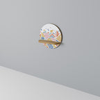 ANGULAR FEELING Prateleira Redonda Decorativa em Efeito Carvalho