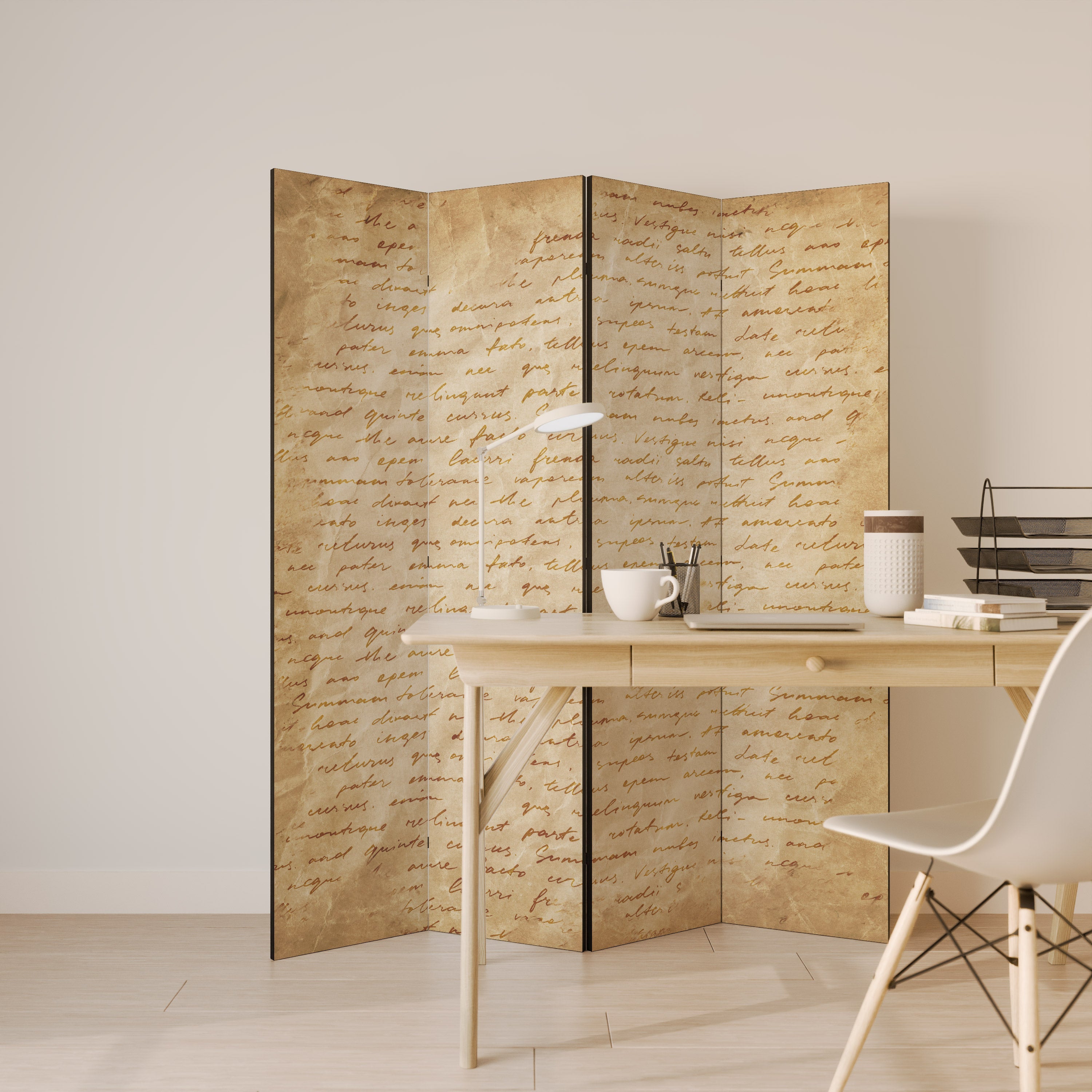 PAGES OF MEMORY Biombo Decorativo de 4 Painéis