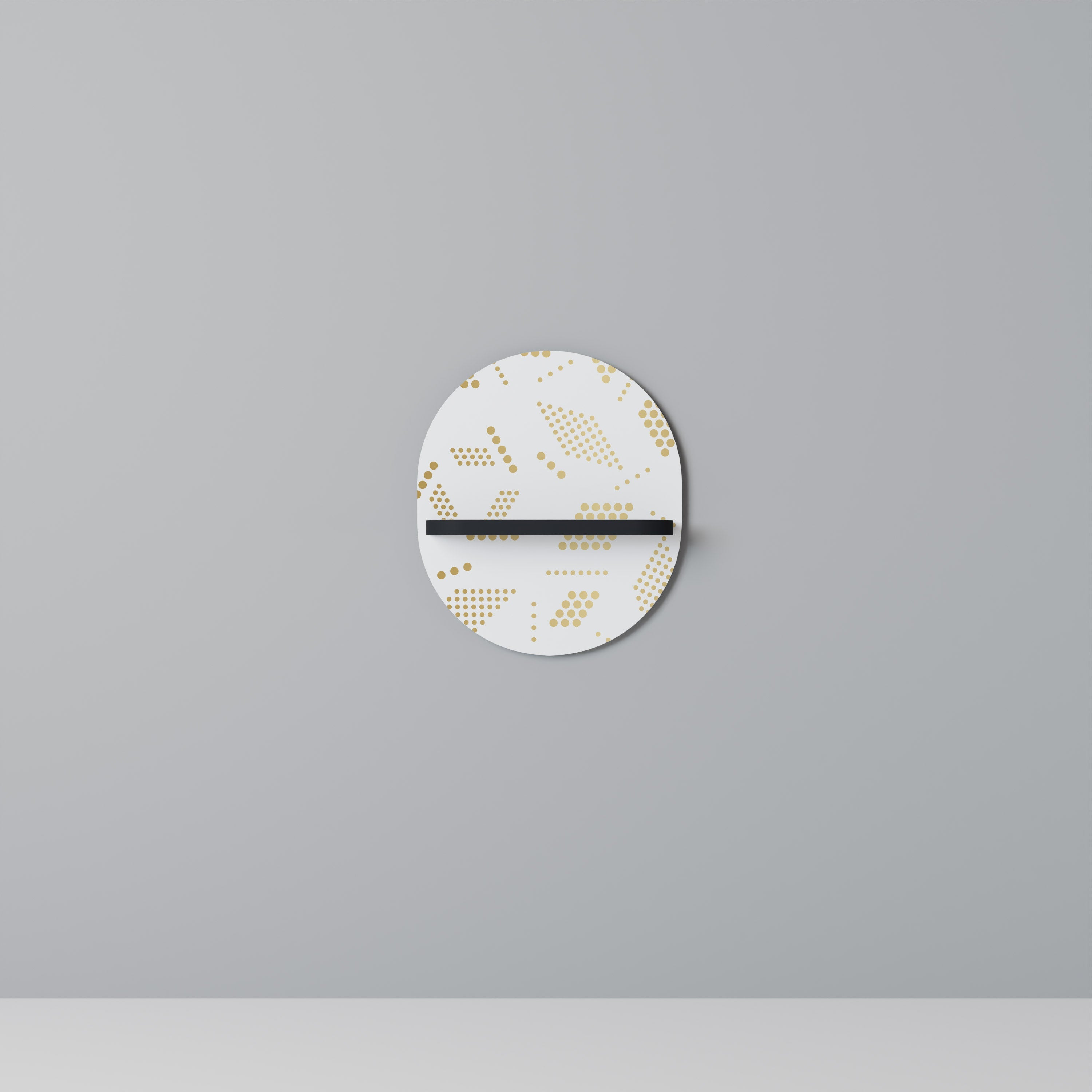 SPOTTED DAZE Prateleira Oval Decorativa em Acabamento Preto