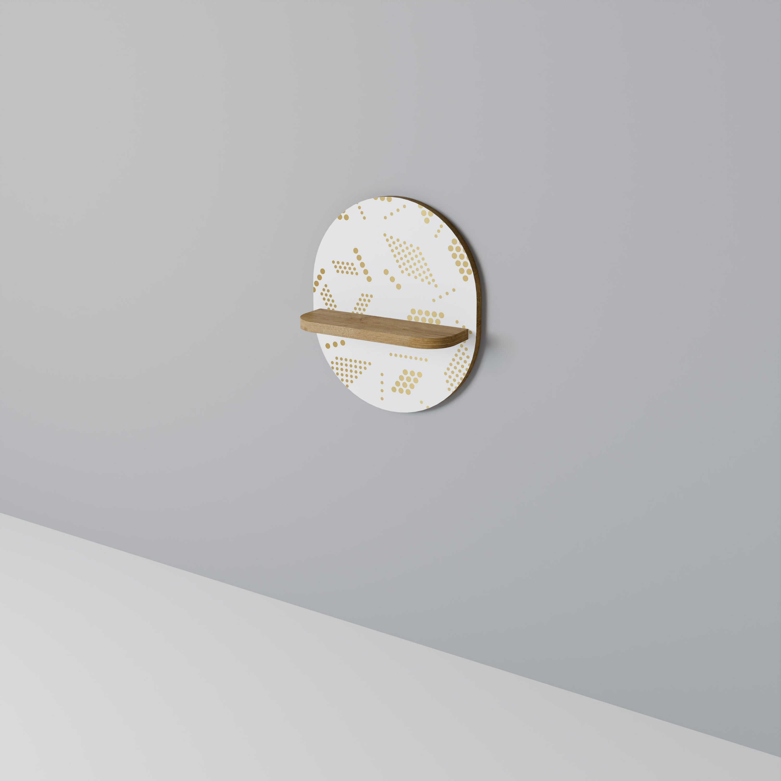 SPOTTED DAZE Prateleira Oval Decorativa em Efeito Carvalho