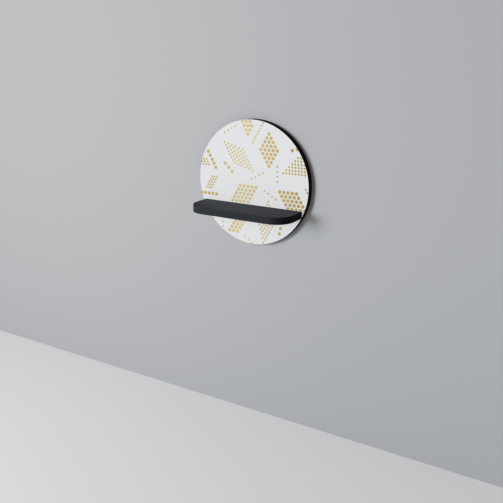 SPOTTED DAZE Prateleira Redonda Decorativa em Acabamento Preto